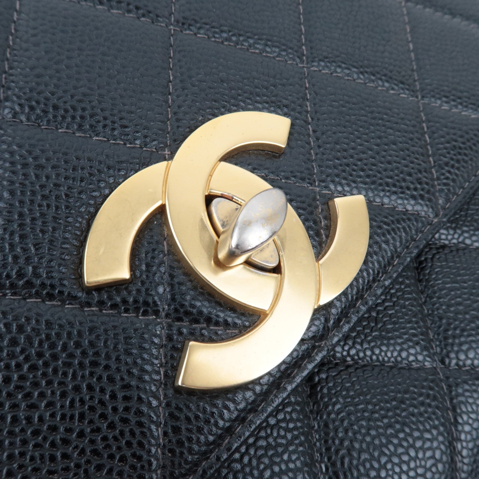 CHANEL Matelasse Caviar Skin Big Coco Chain Bag Black