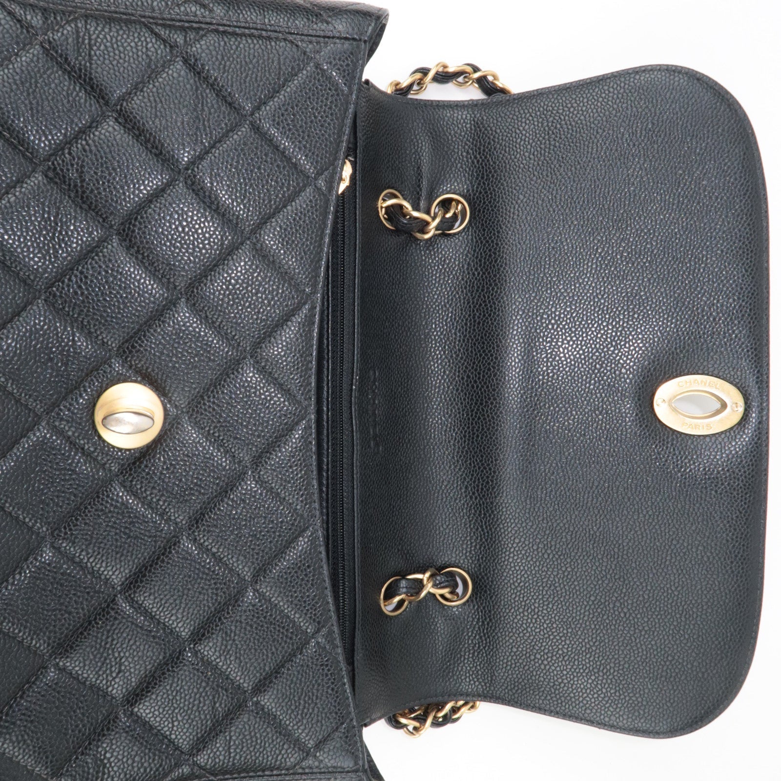 CHANEL Matelasse Caviar Skin Big Coco Chain Bag Black