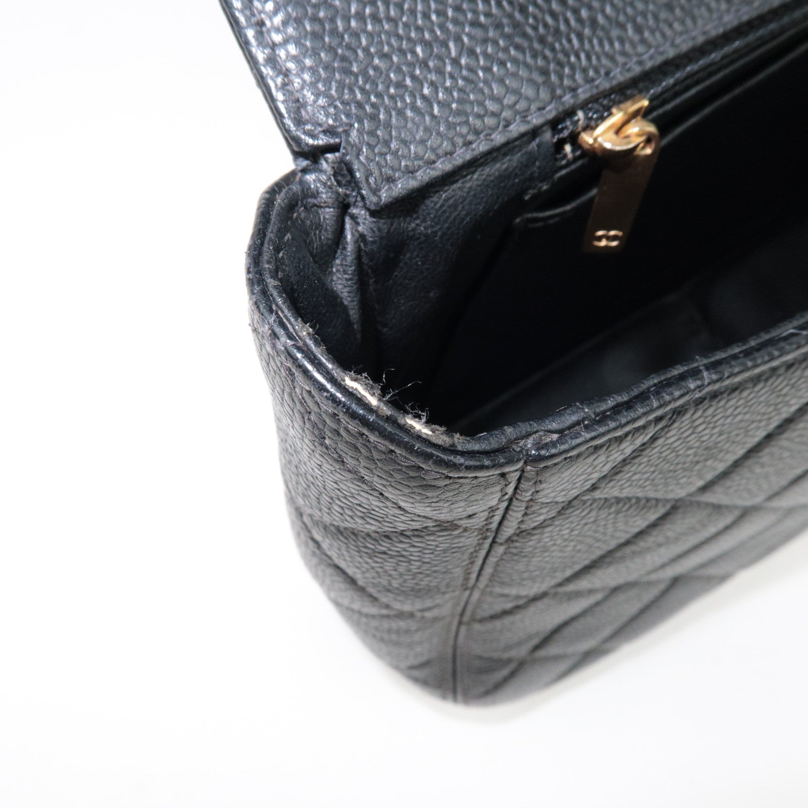 CHANEL Matelasse Caviar Skin Big Coco Chain Bag Black