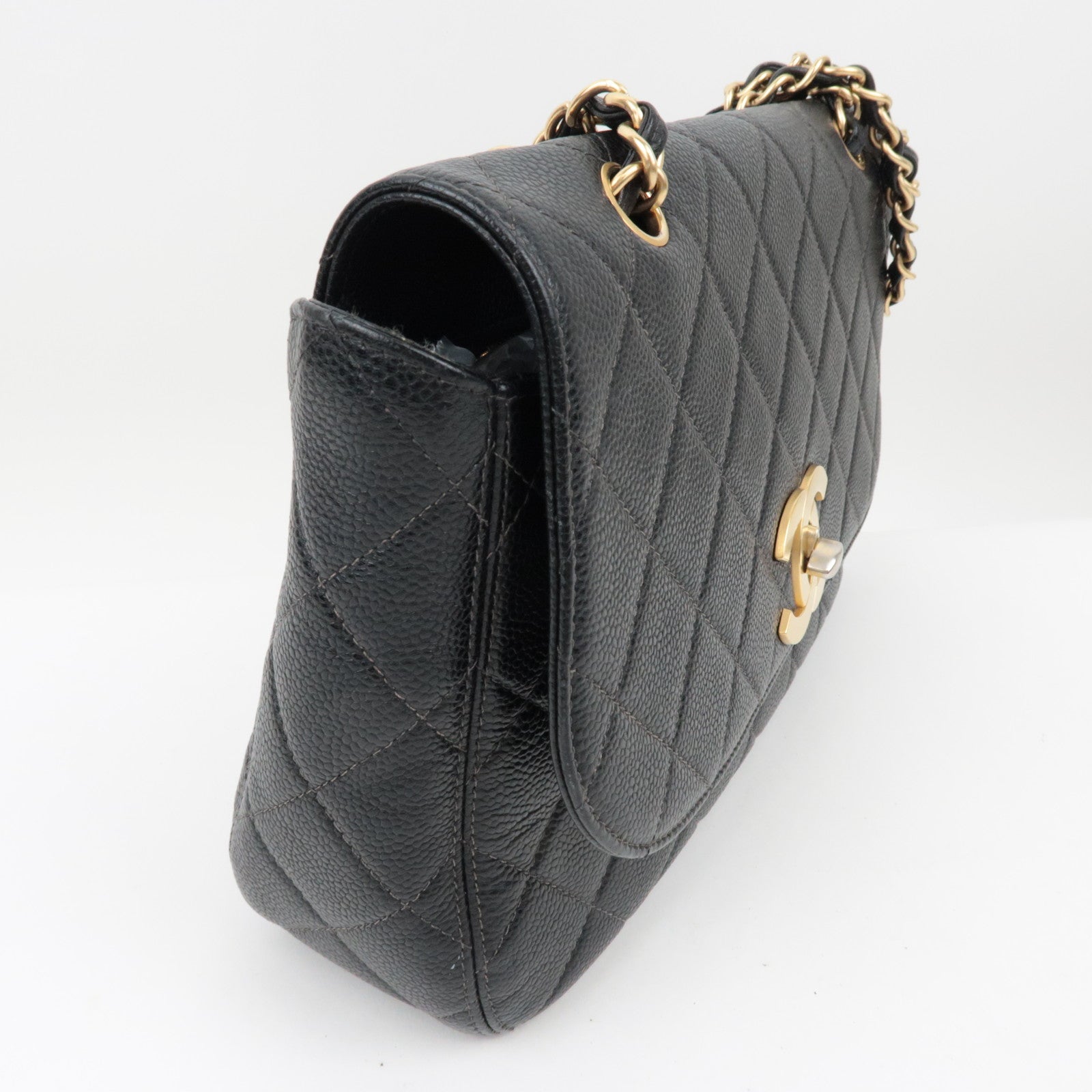 CHANEL Matelasse Caviar Skin Big Coco Chain Bag Black
