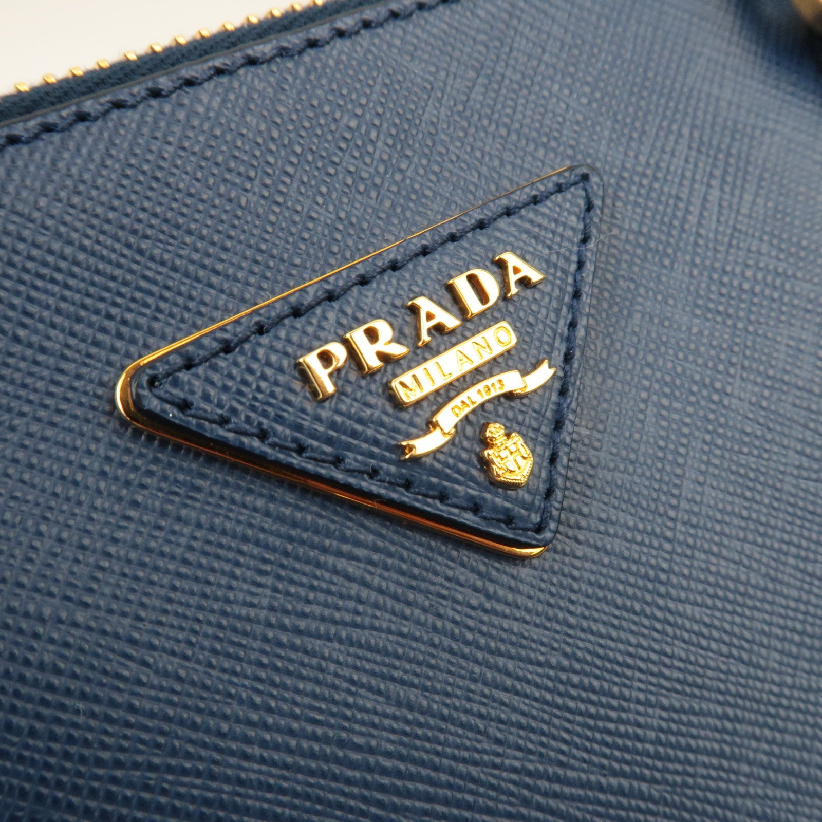 PRADA Saffiano Leather Galleria Bag Blue BN2863 *Dust bag, Strap, G card
