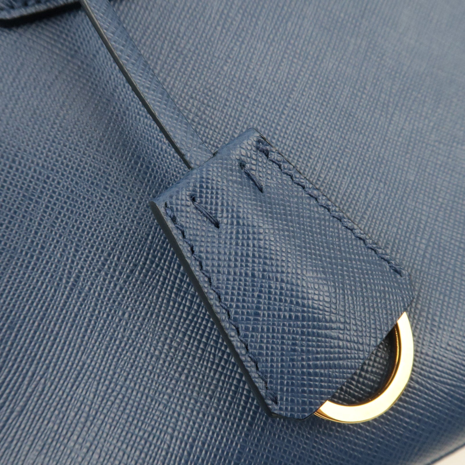 PRADA Saffiano Leather Galleria Bag Blue BN2863 *Dust bag, Strap, G card