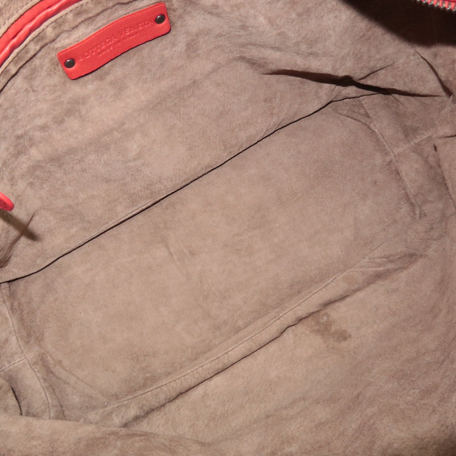 BOTTEGA VENETA Intrecciato Leather Shoulder Bag Red