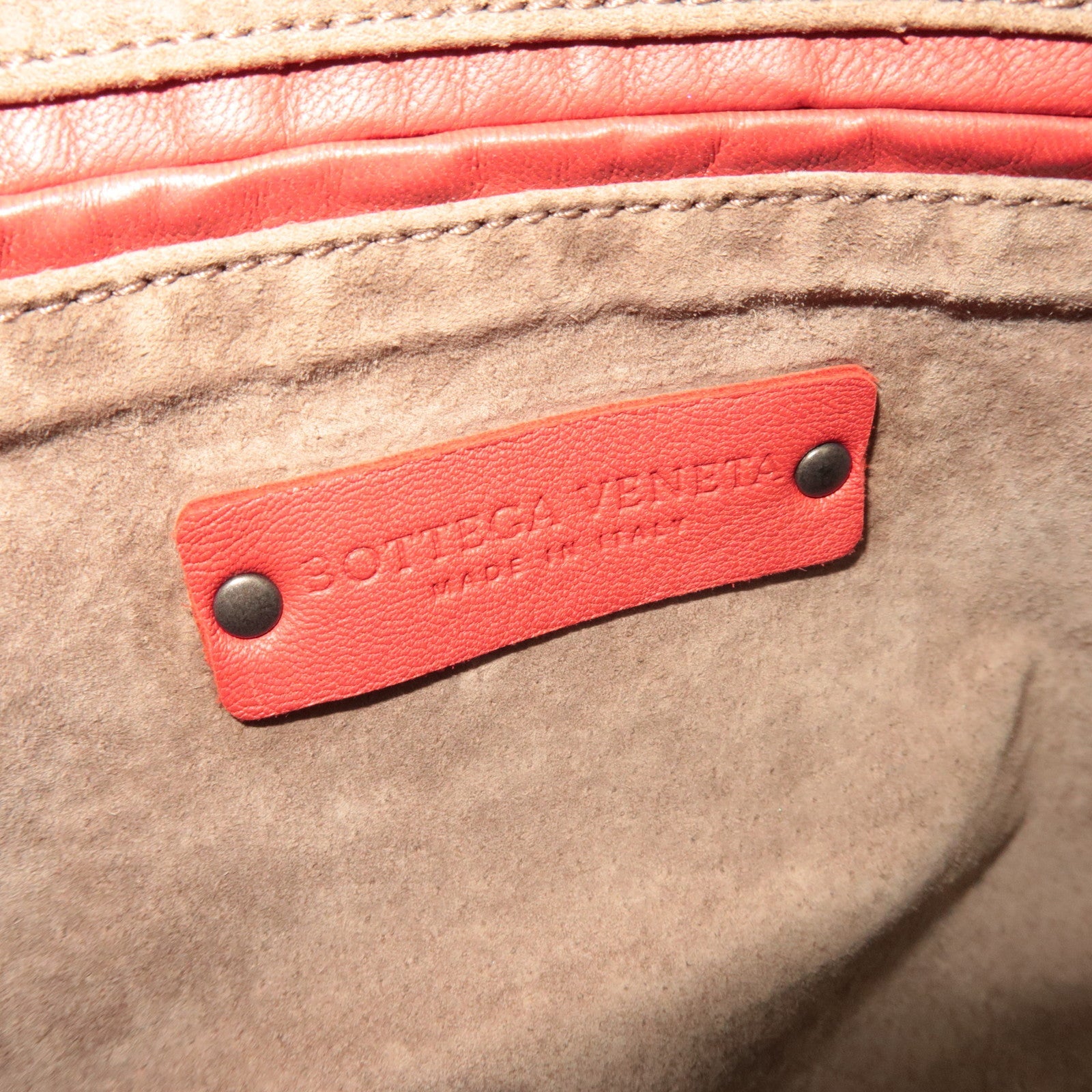 BOTTEGA VENETA Intrecciato Leather Shoulder Bag Red