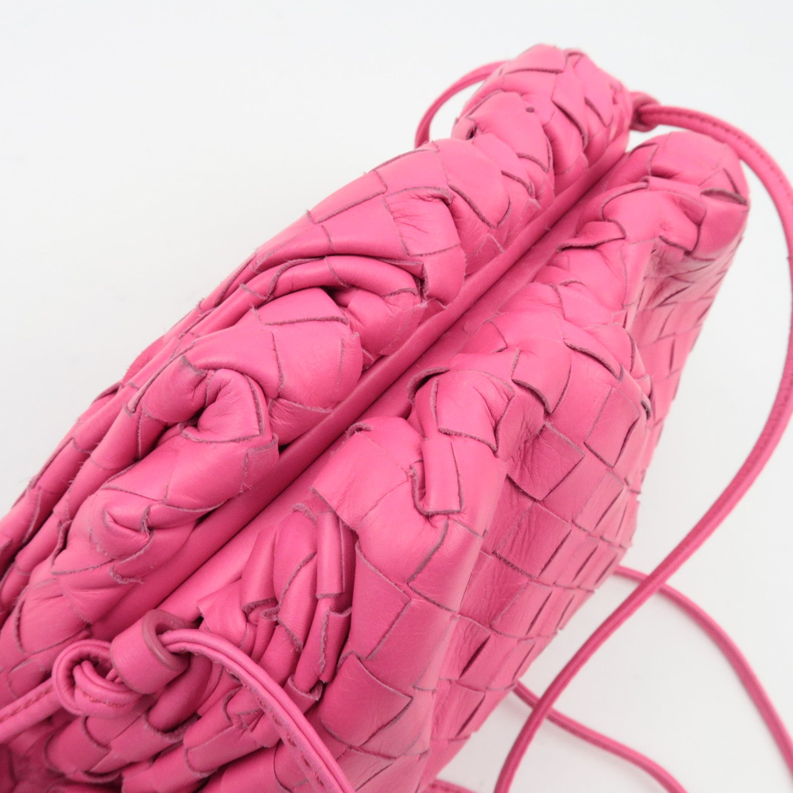 BOTTEGA VENETA Intrecciato Mini Pouch Shoulder Bag Pink 585852 *Dust bag