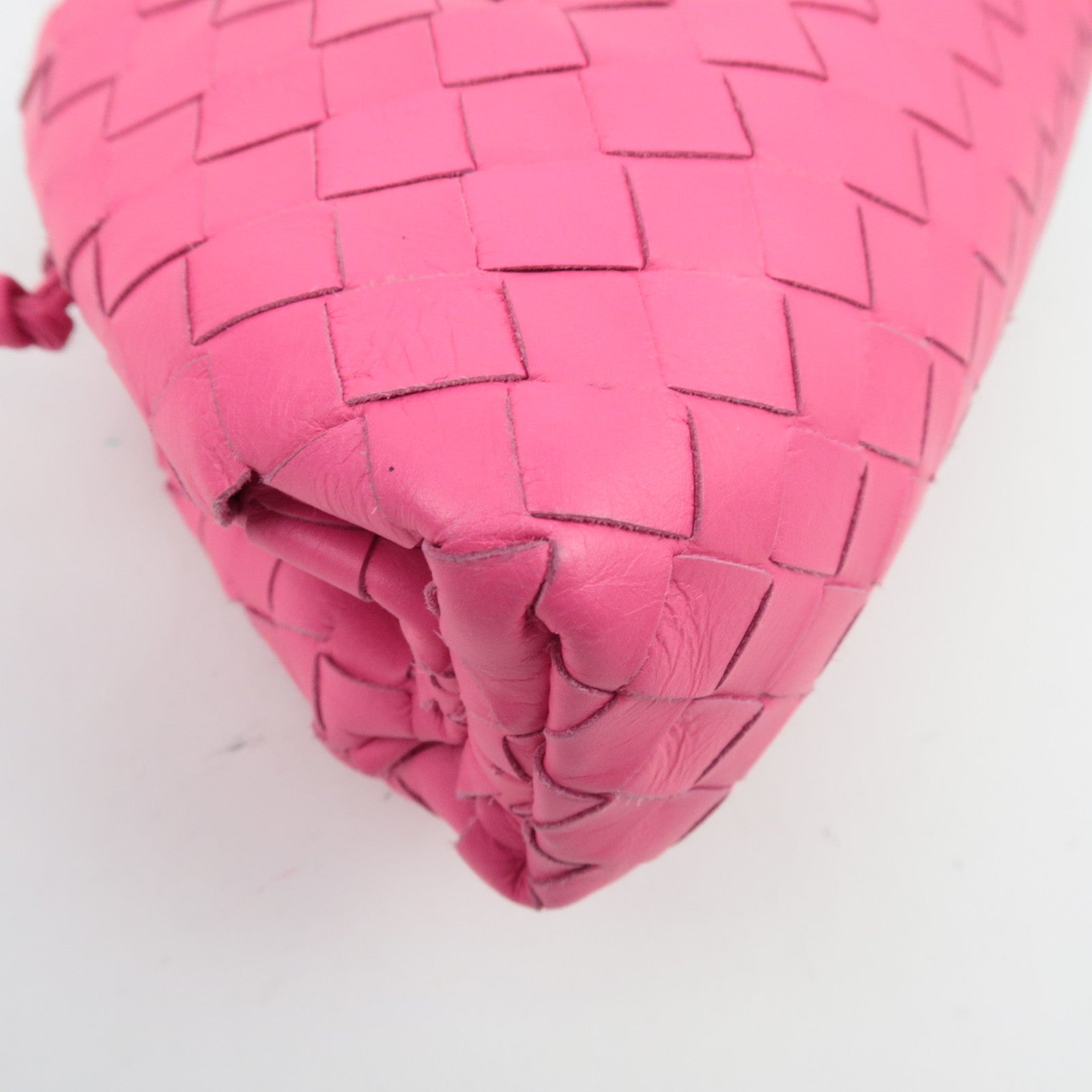 BOTTEGA VENETA Intrecciato Mini Pouch Shoulder Bag Pink 585852 *Dust bag