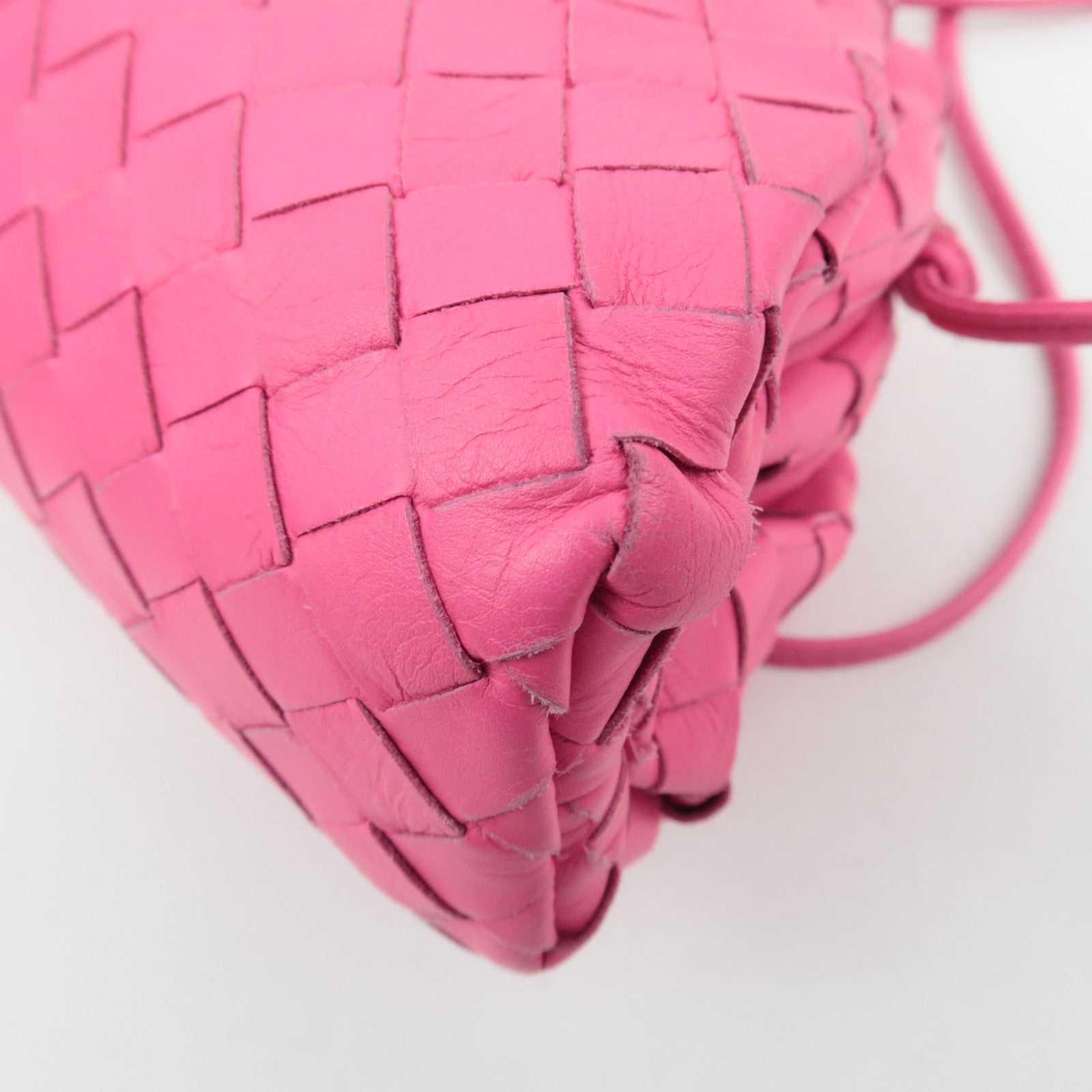 BOTTEGA VENETA Intrecciato Mini Pouch Shoulder Bag Pink 585852 *Dust bag