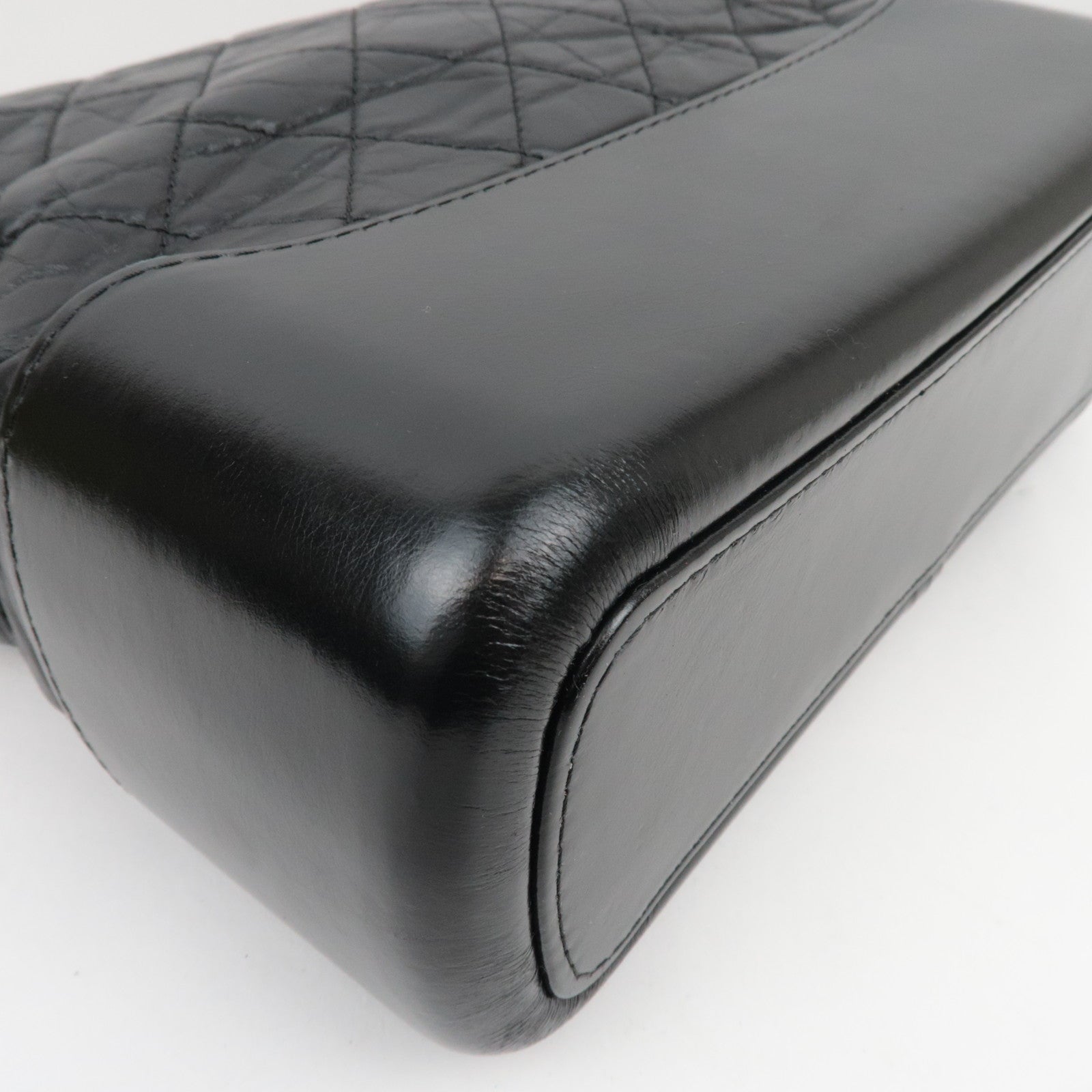 CHANEL Gabrielle Vintage Calf Chain Shoulder Bag Medium Black *Box, Dust bag, G Card