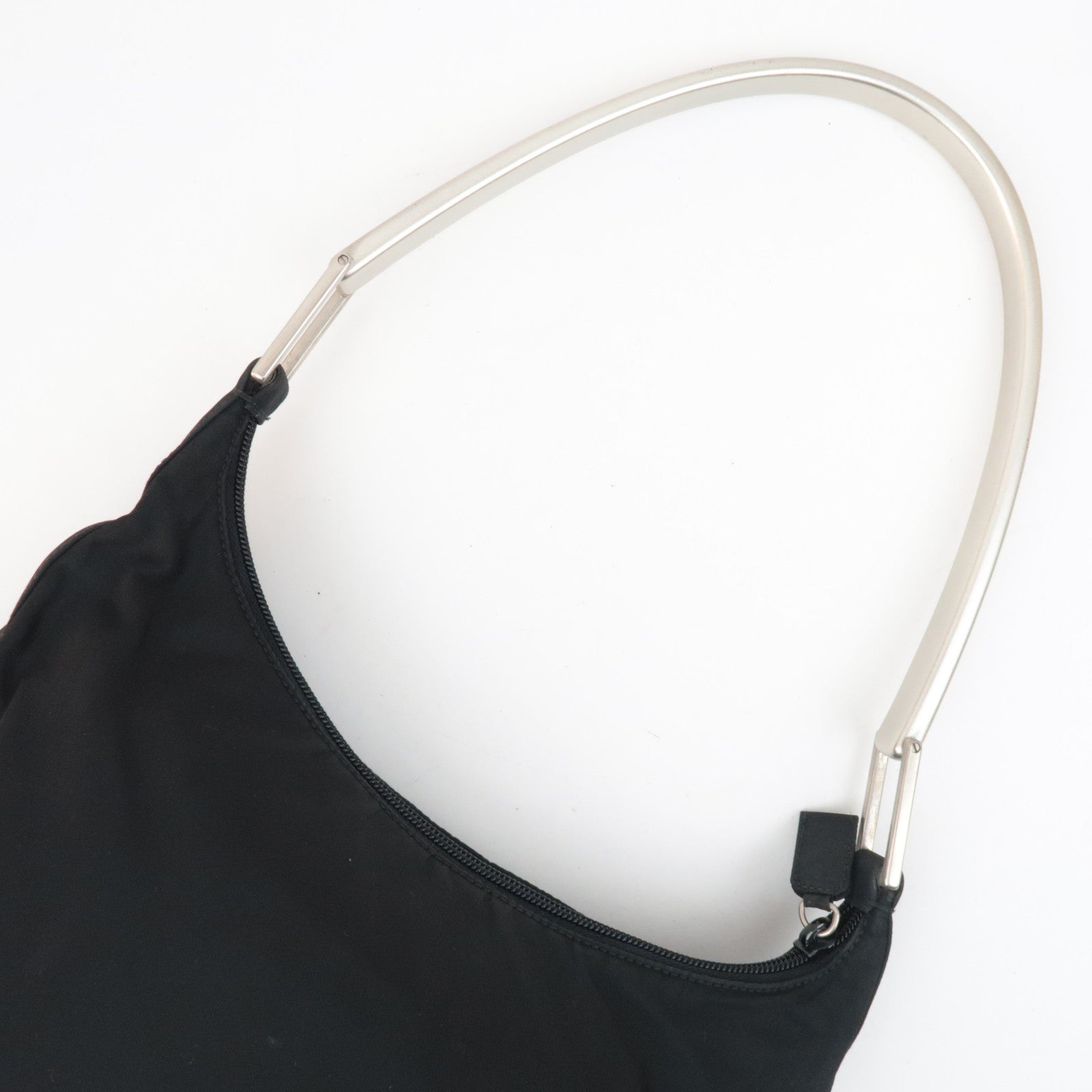 PRADA Logo Nylon Shoulder Bag Black