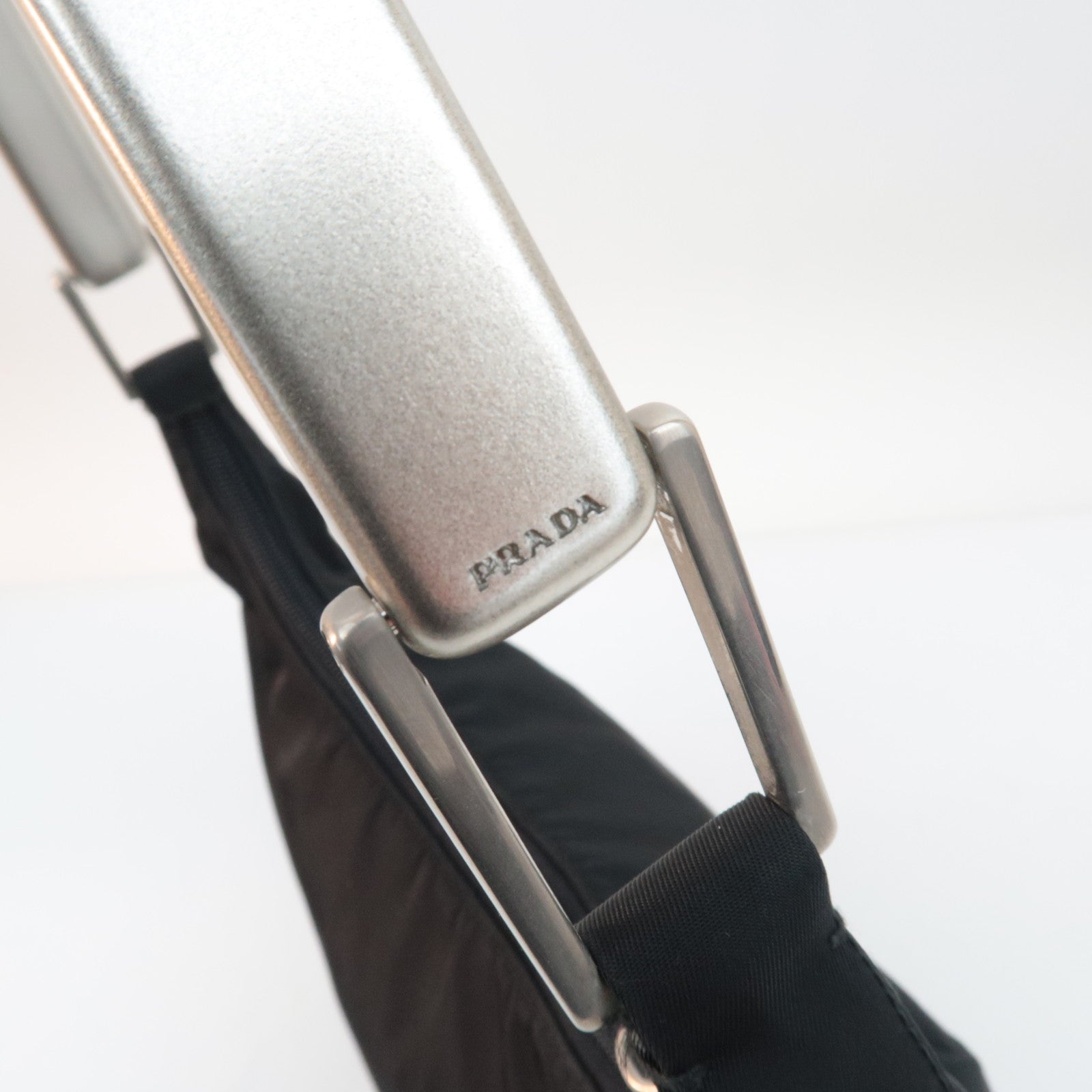 PRADA Logo Nylon Shoulder Bag Black