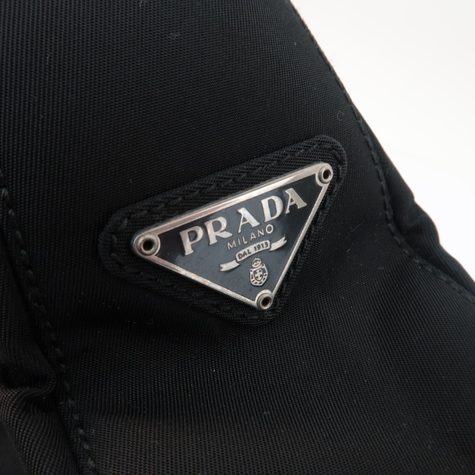 PRADA Logo Nylon Shoulder Bag Black