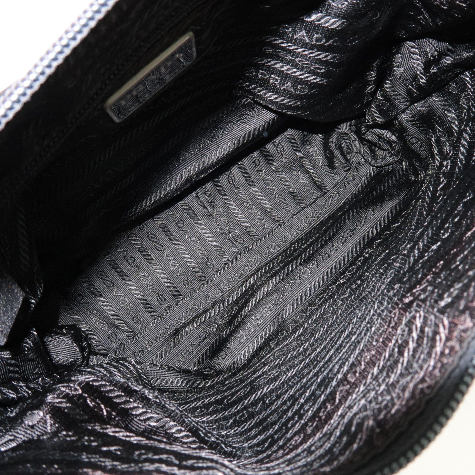 PRADA Logo Nylon Shoulder Bag Black