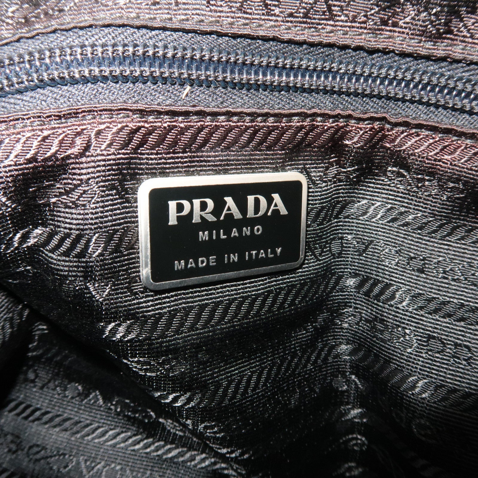 PRADA Logo Nylon Shoulder Bag Black