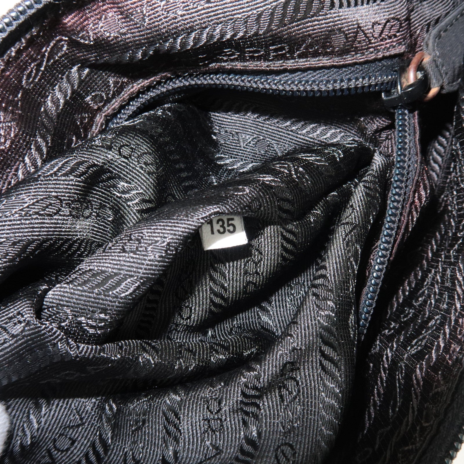 PRADA Logo Nylon Shoulder Bag Black