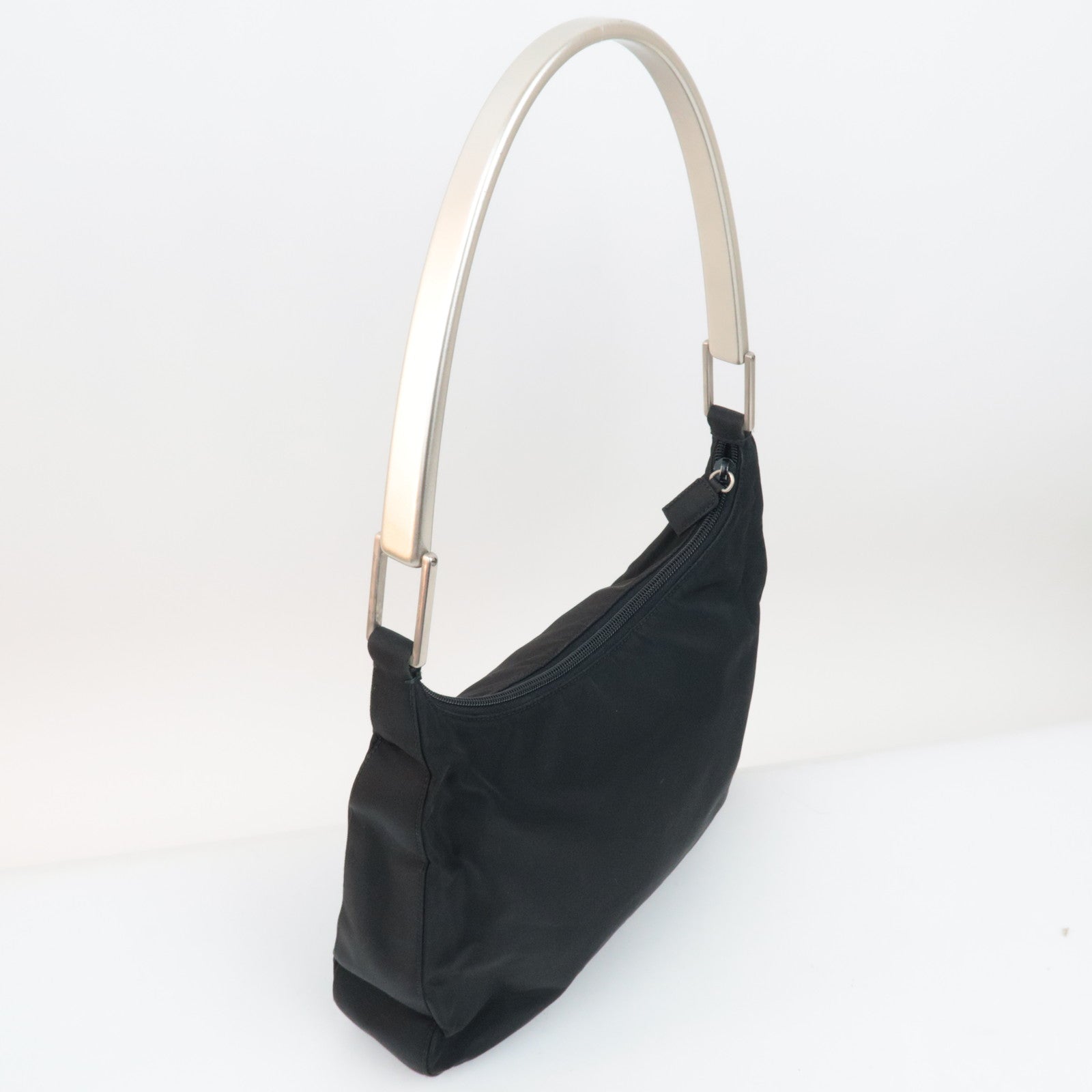 PRADA Logo Nylon Shoulder Bag Black