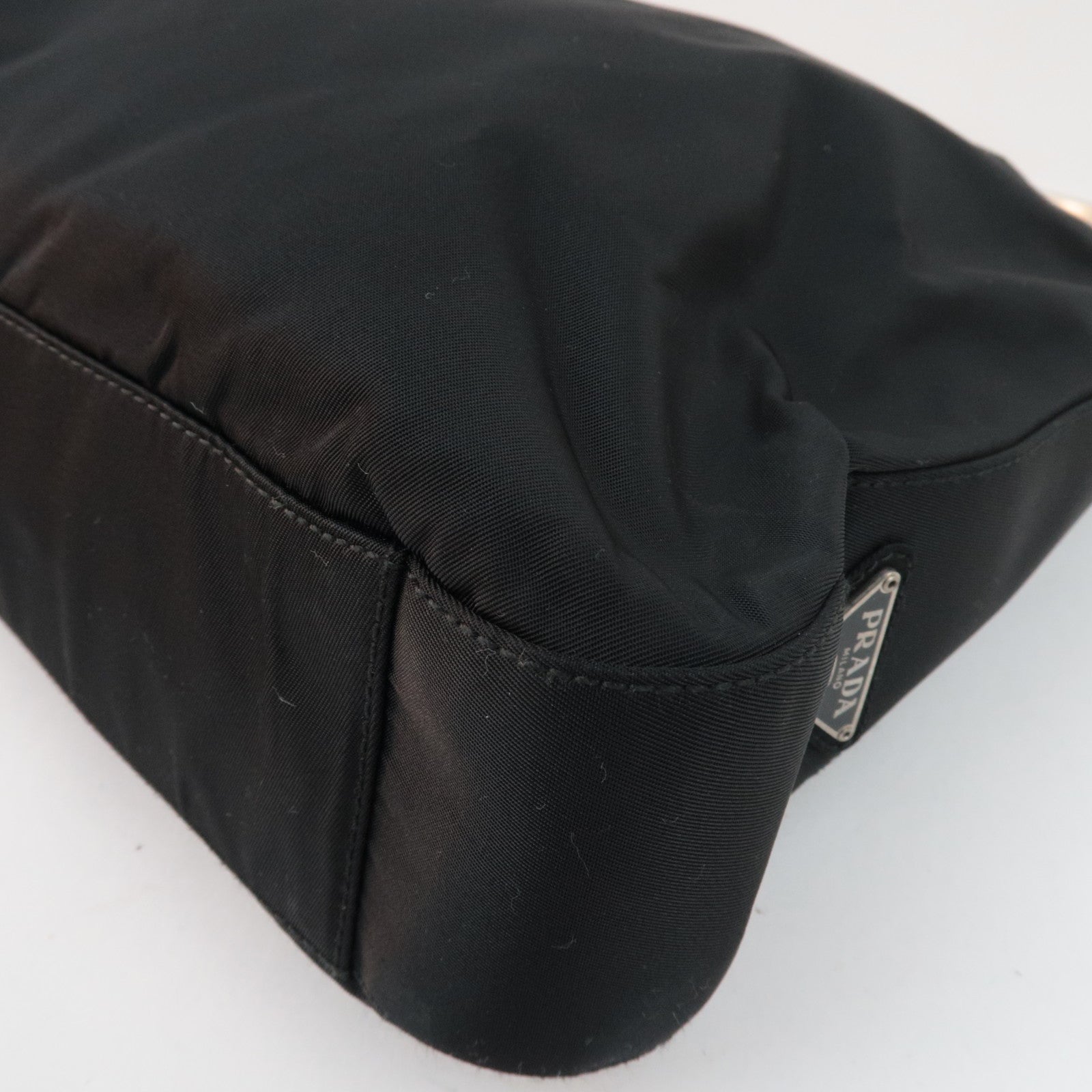 PRADA Logo Nylon Shoulder Bag Black