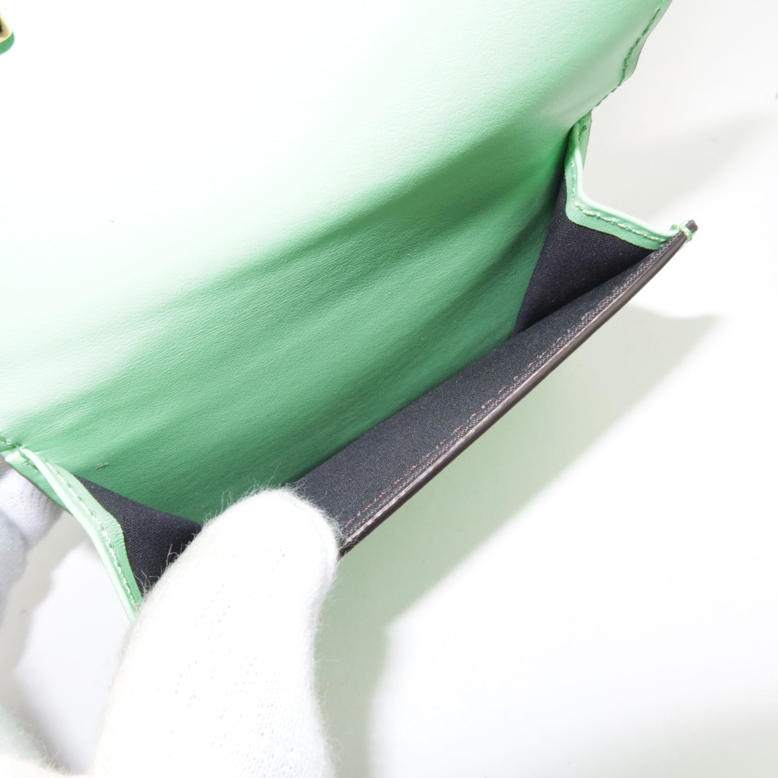 FENDI Micro Baguette Tri Fold Schoudertas Lichtgroen 8M0482 *Doos, Stofzak