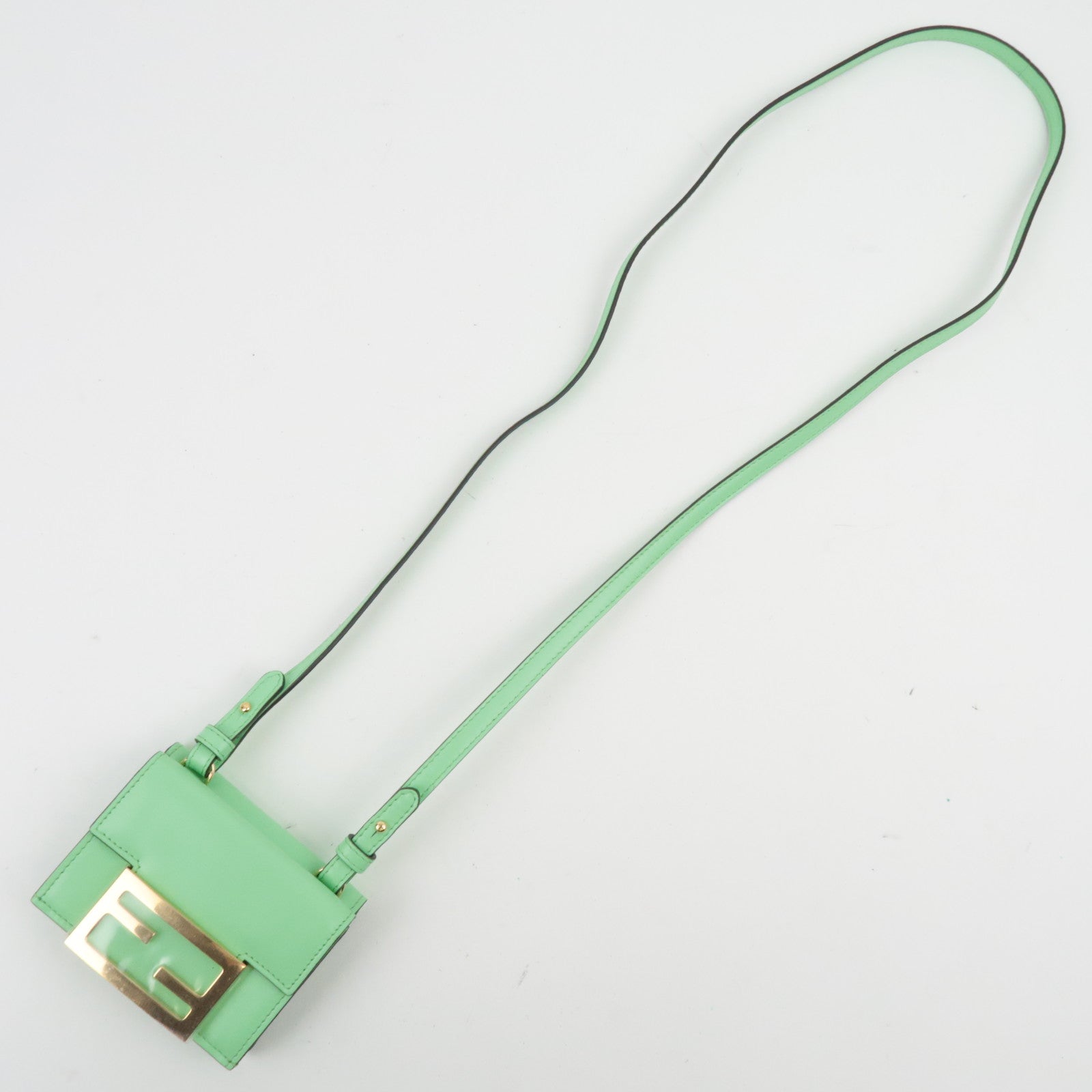 FENDI Micro Baguette Tri Fold Schoudertas Lichtgroen 8M0482 *Doos, Stofzak