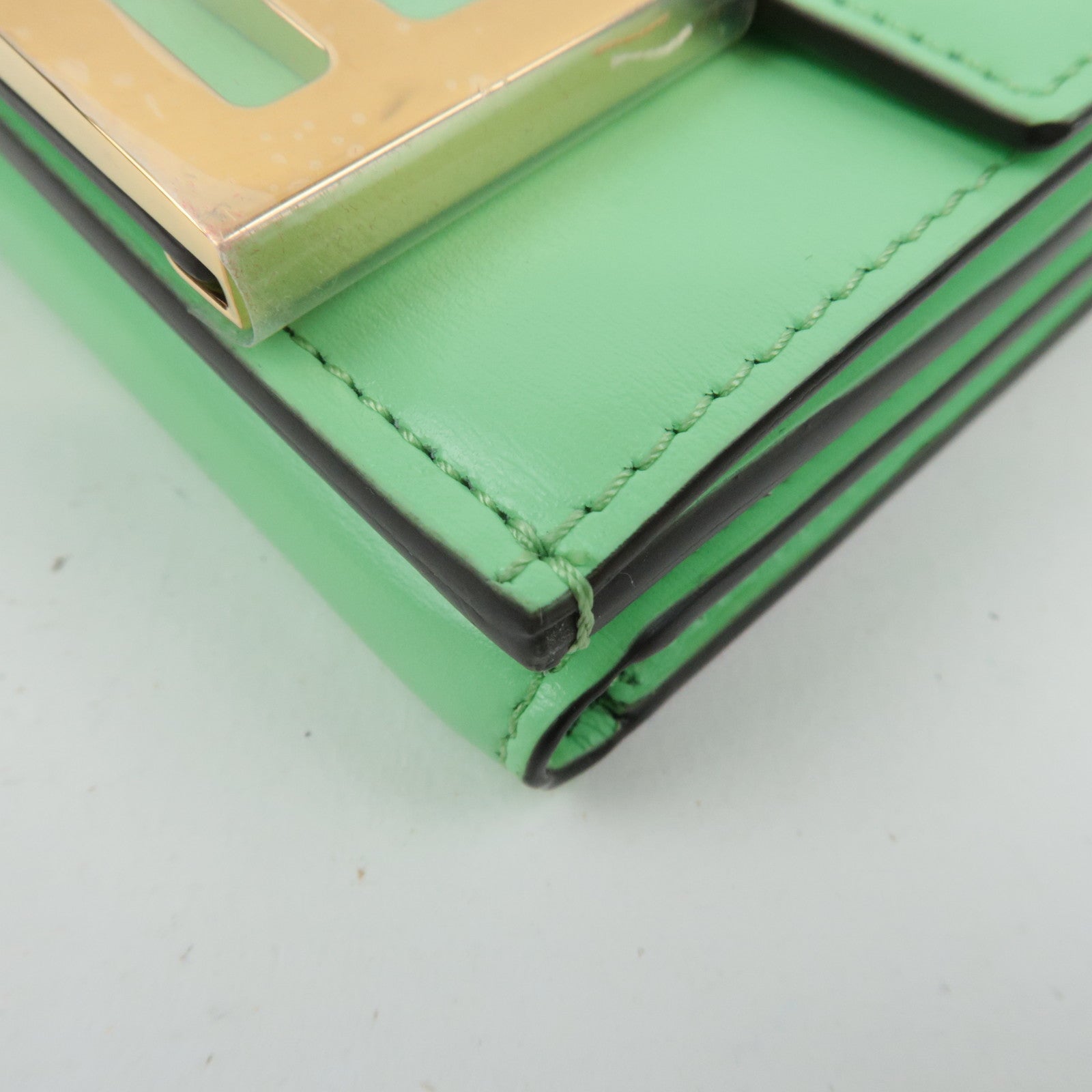 FENDI Micro Baguette Tri Fold Schoudertas Lichtgroen 8M0482 *Doos, Stofzak