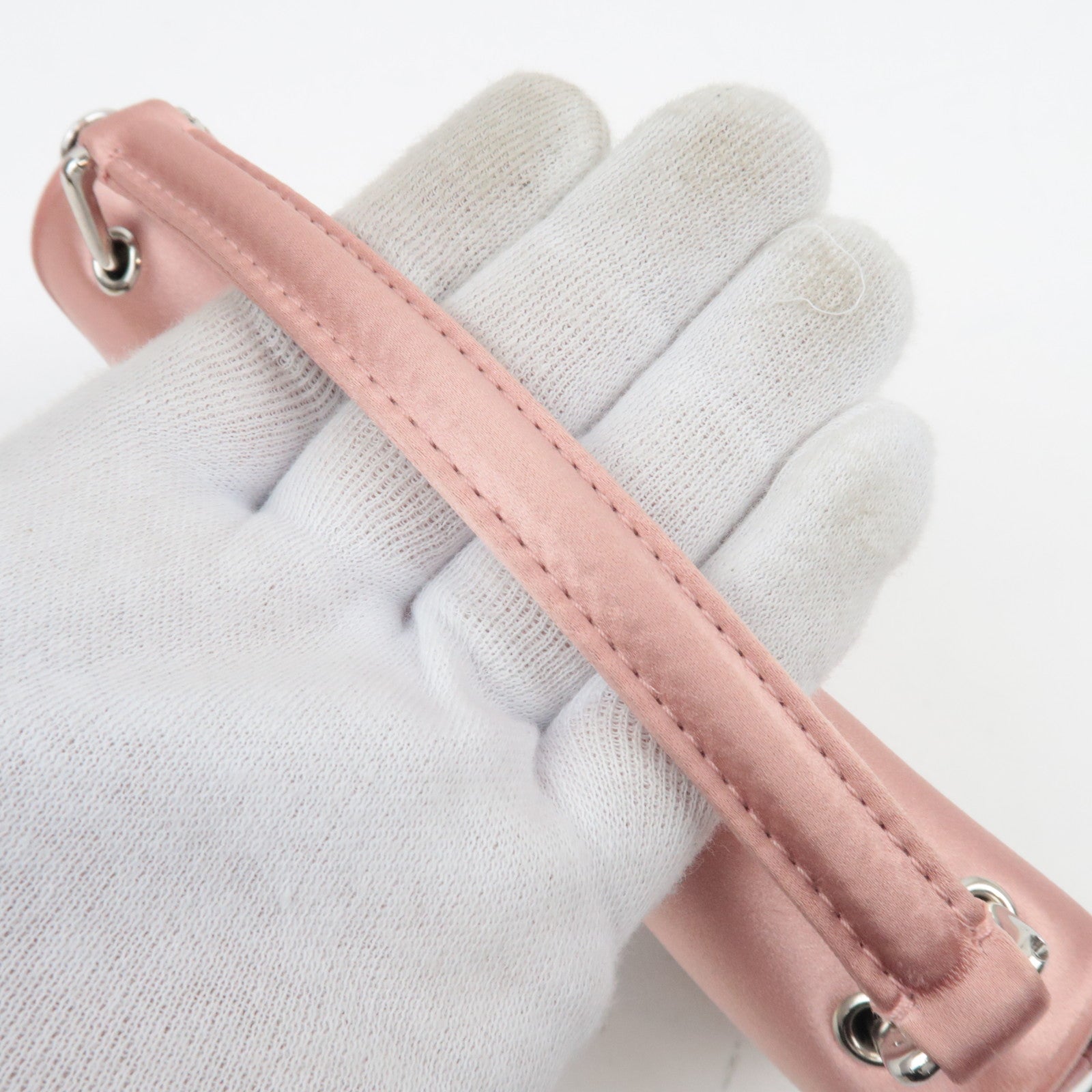 FENDI Silk Baguette Phone Pouch Shoulder Bag Pink 7AS142 *Box, Dust bag