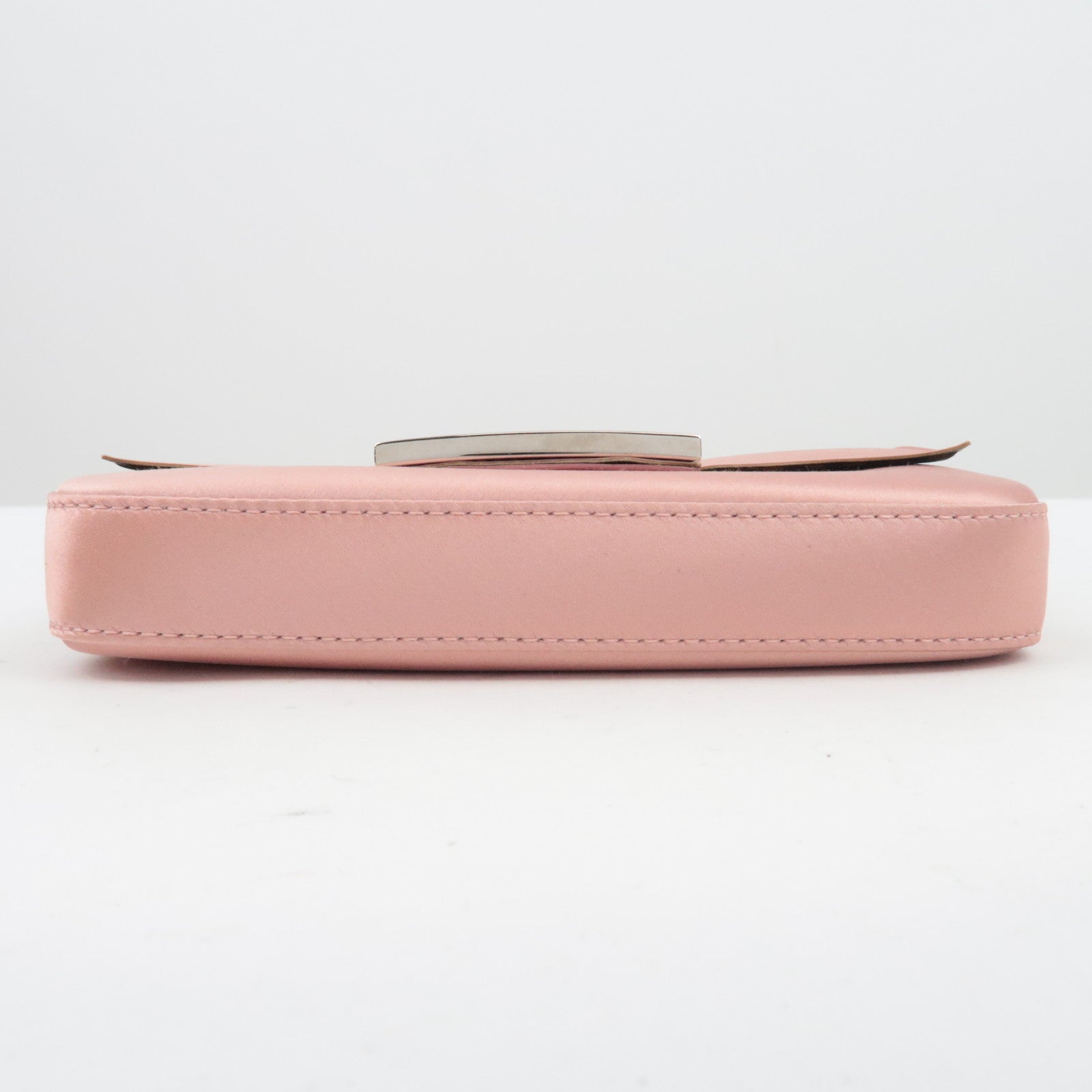 FENDI Silk Baguette Phone Pouch Shoulder Bag Pink 7AS142 *Box, Dust bag