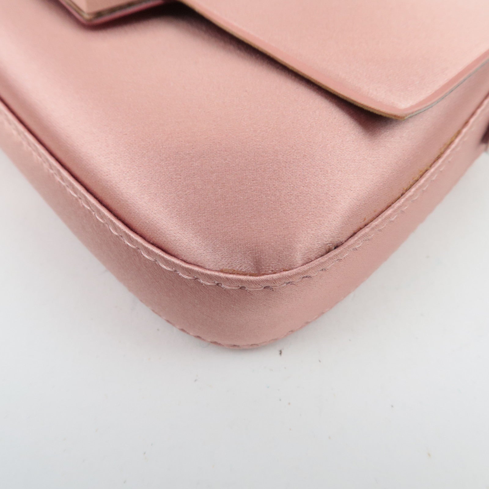 FENDI Silk Baguette Phone Pouch Shoulder Bag Pink 7AS142 *Box, Dust bag