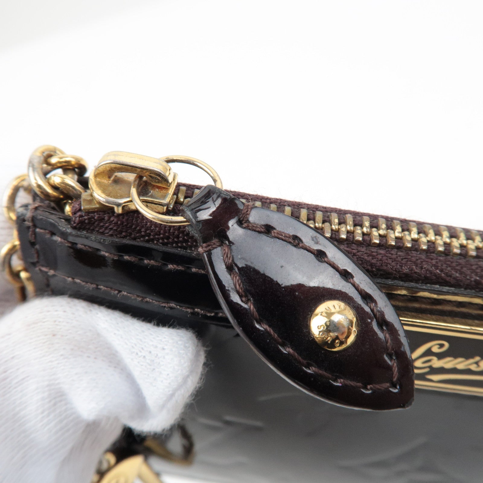 Louis Vuitton Vernis Pochette Cles NM Coin Case Amarante M93557/ CA5007 *Box