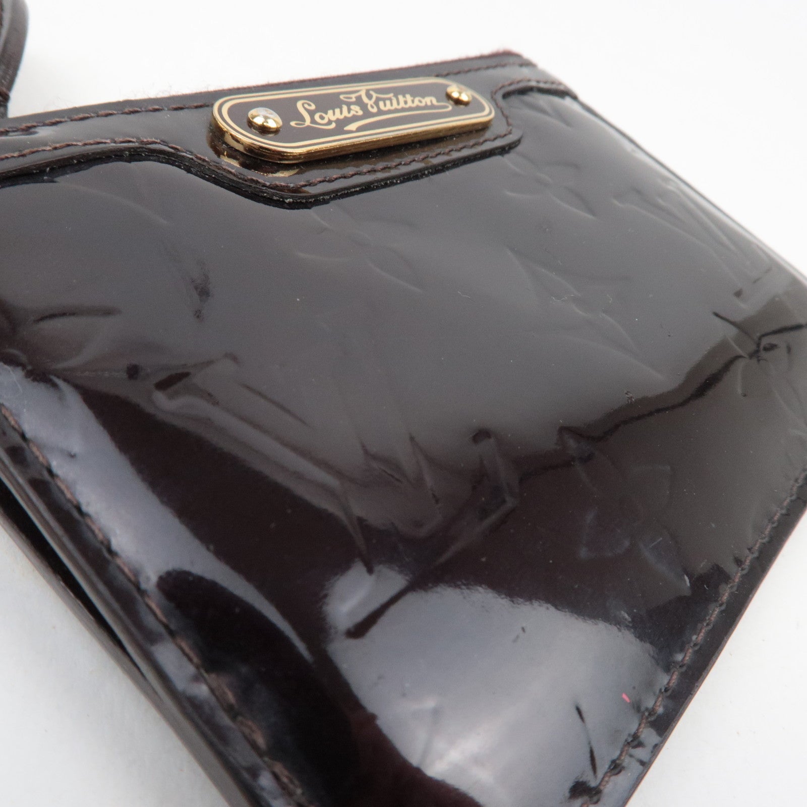 Louis Vuitton Vernis Pochette Cles NM Coin Case Amarante M93557/ CA5007 *Box