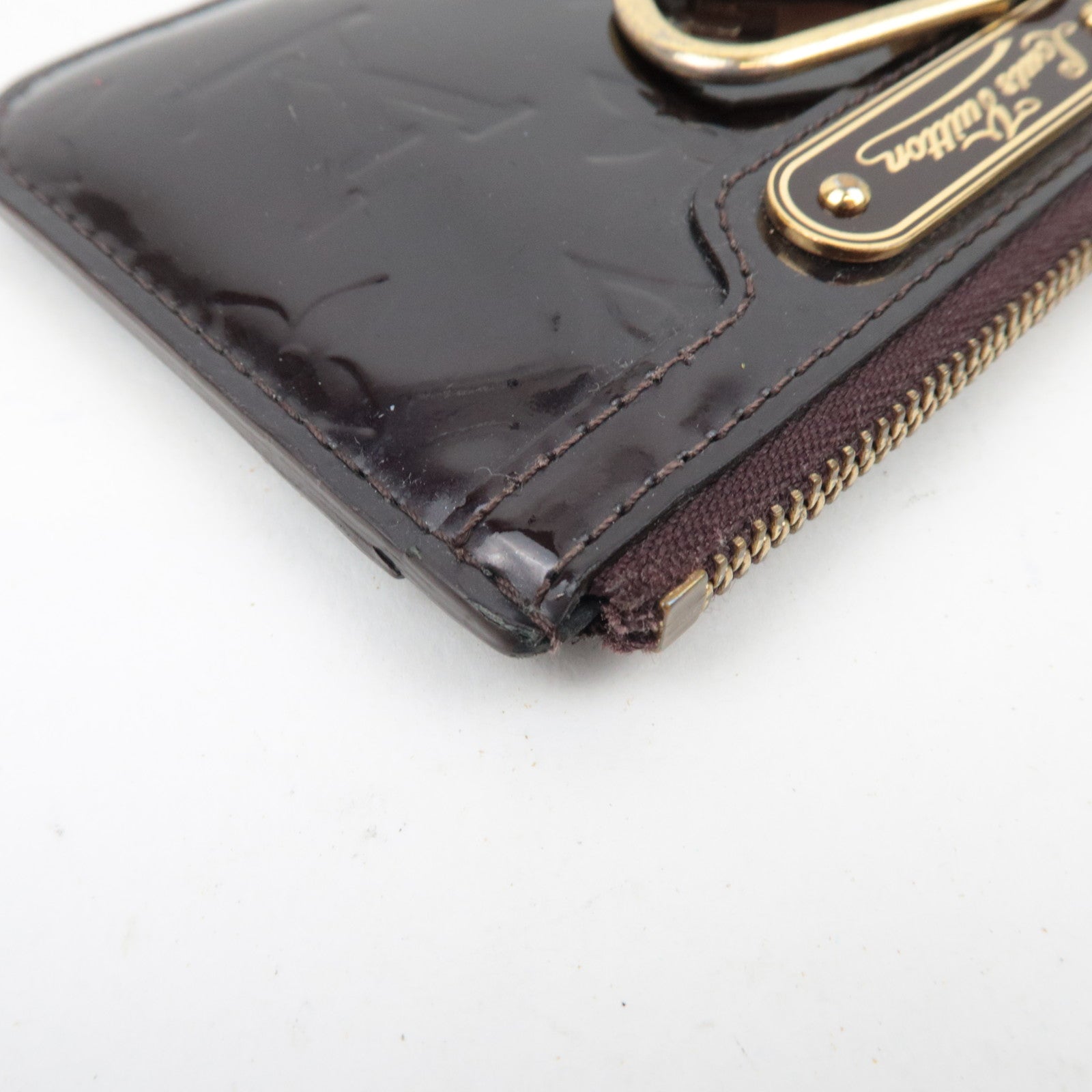 Louis Vuitton Vernis Pochette Cles NM Coin Case Amarante M93557/ CA5007 *Box