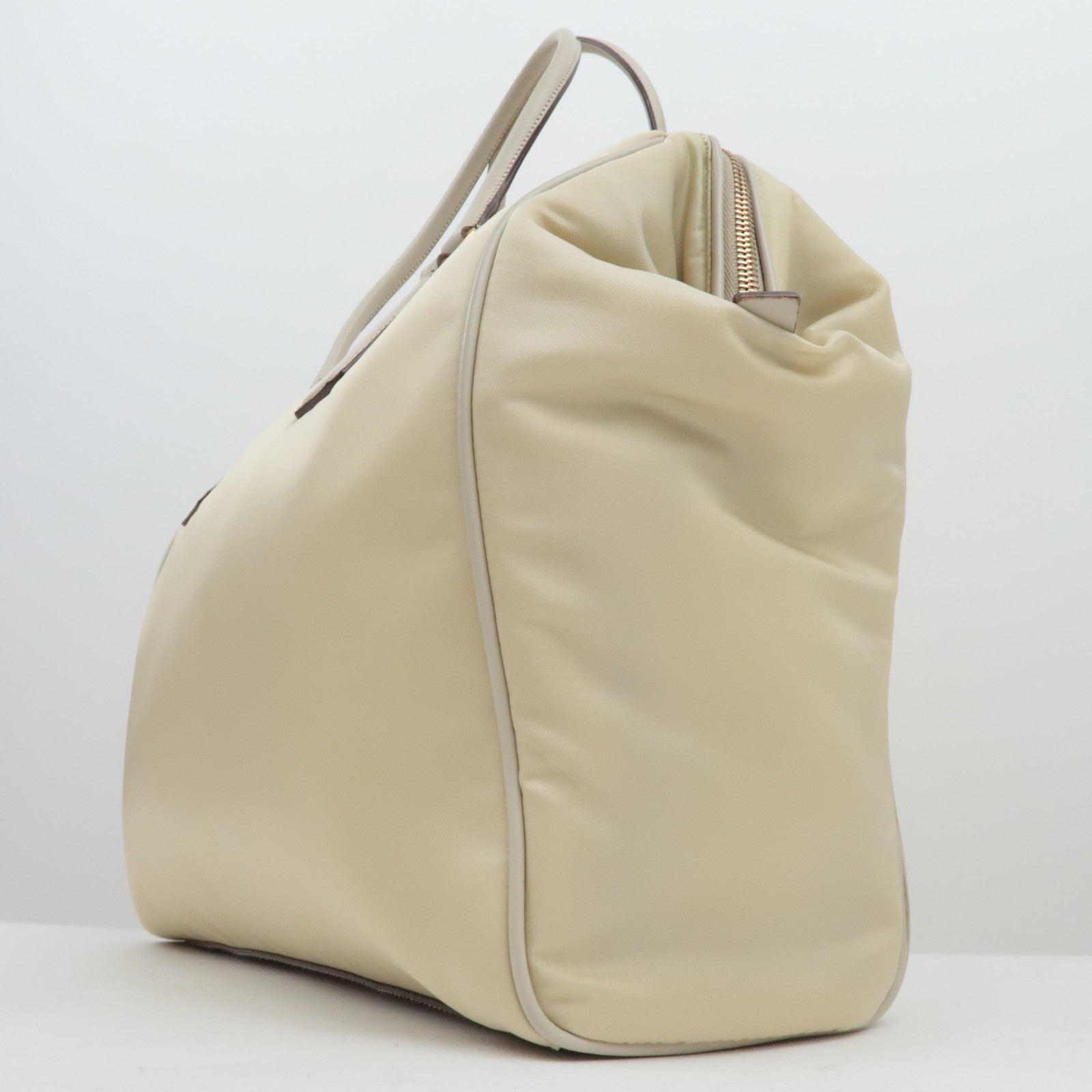 PRADA Nylon Leather Hand Bag Ivory BN0215 *Dust bag, Guarantee card