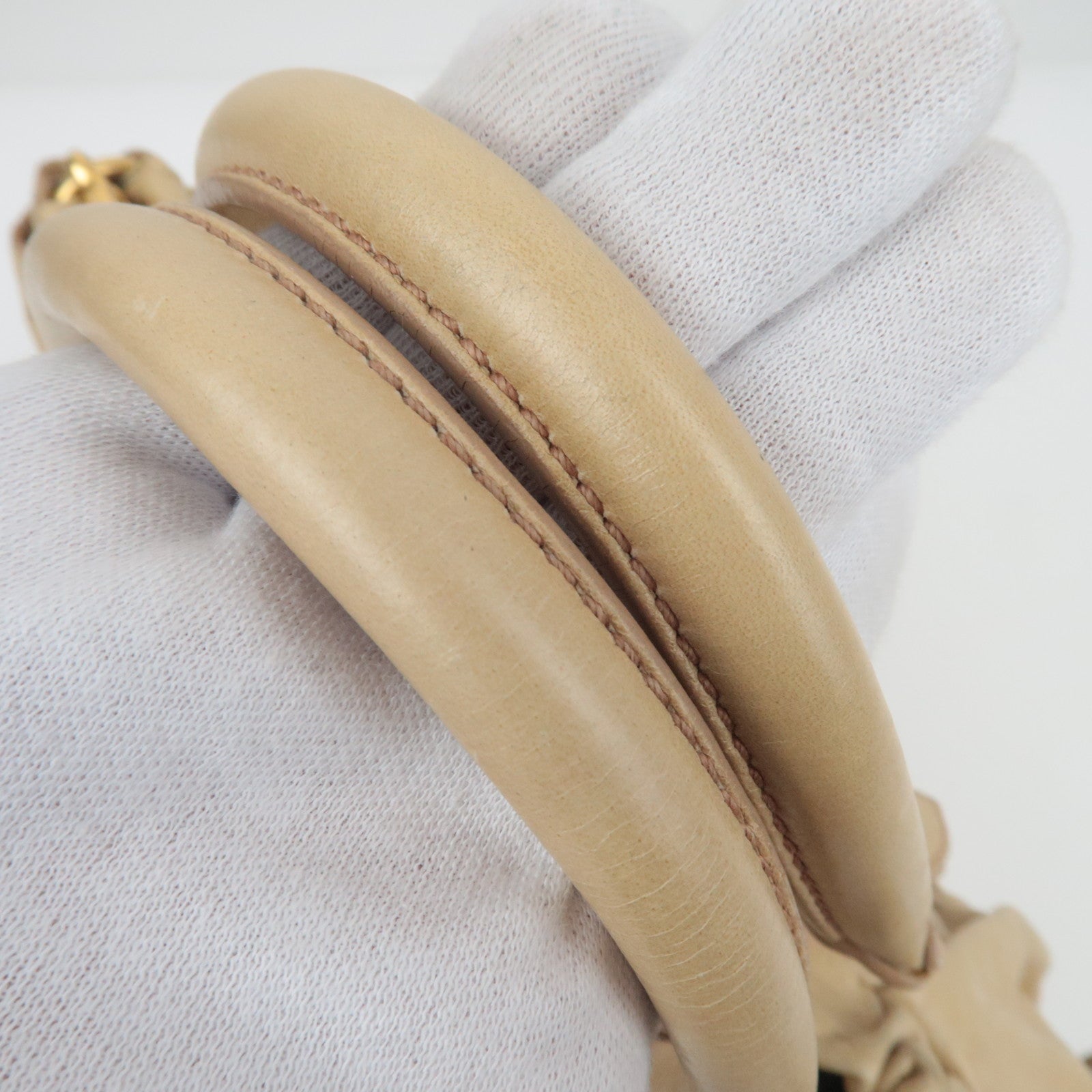 MIU MIU Leather 2way Bag Beige *Stofzak, Riem