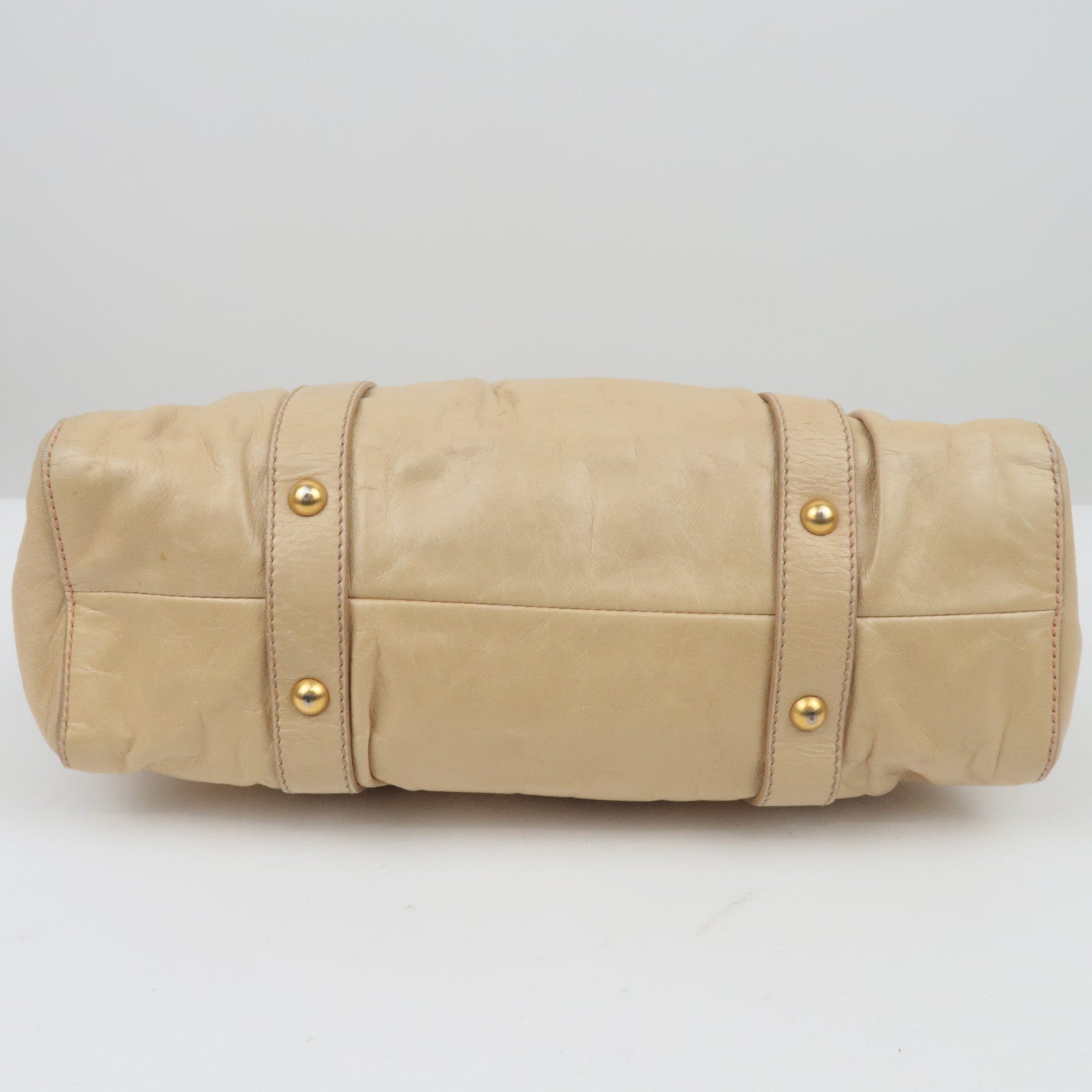 MIU MIU Leather 2way Bag Beige *Stofzak, Riem