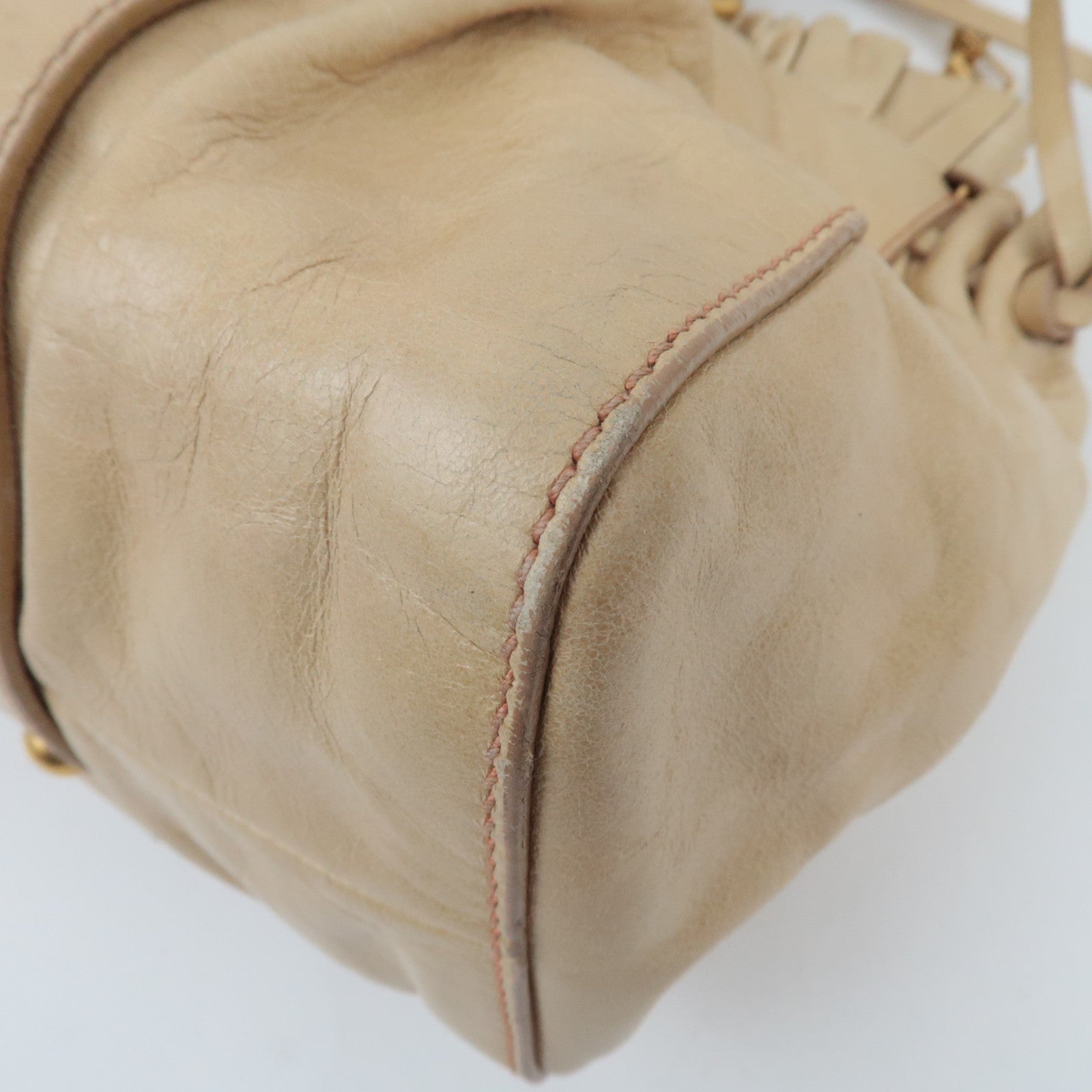 MIU MIU Leather 2way Bag Beige *Stofzak, Riem