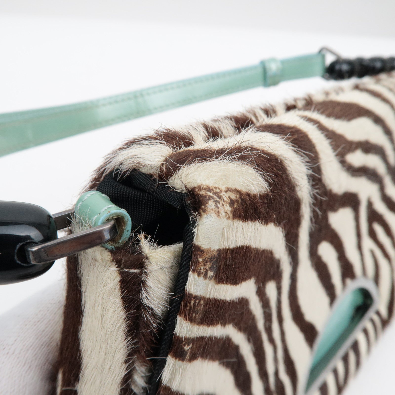 Christian Dior Pony Hair Patent Leather Malice Pearl Hand Bag