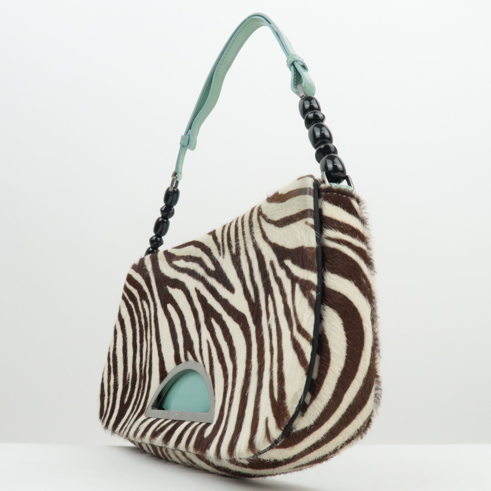 Christian Dior Pony Hair Patent Leather Malice Pearl Hand Bag