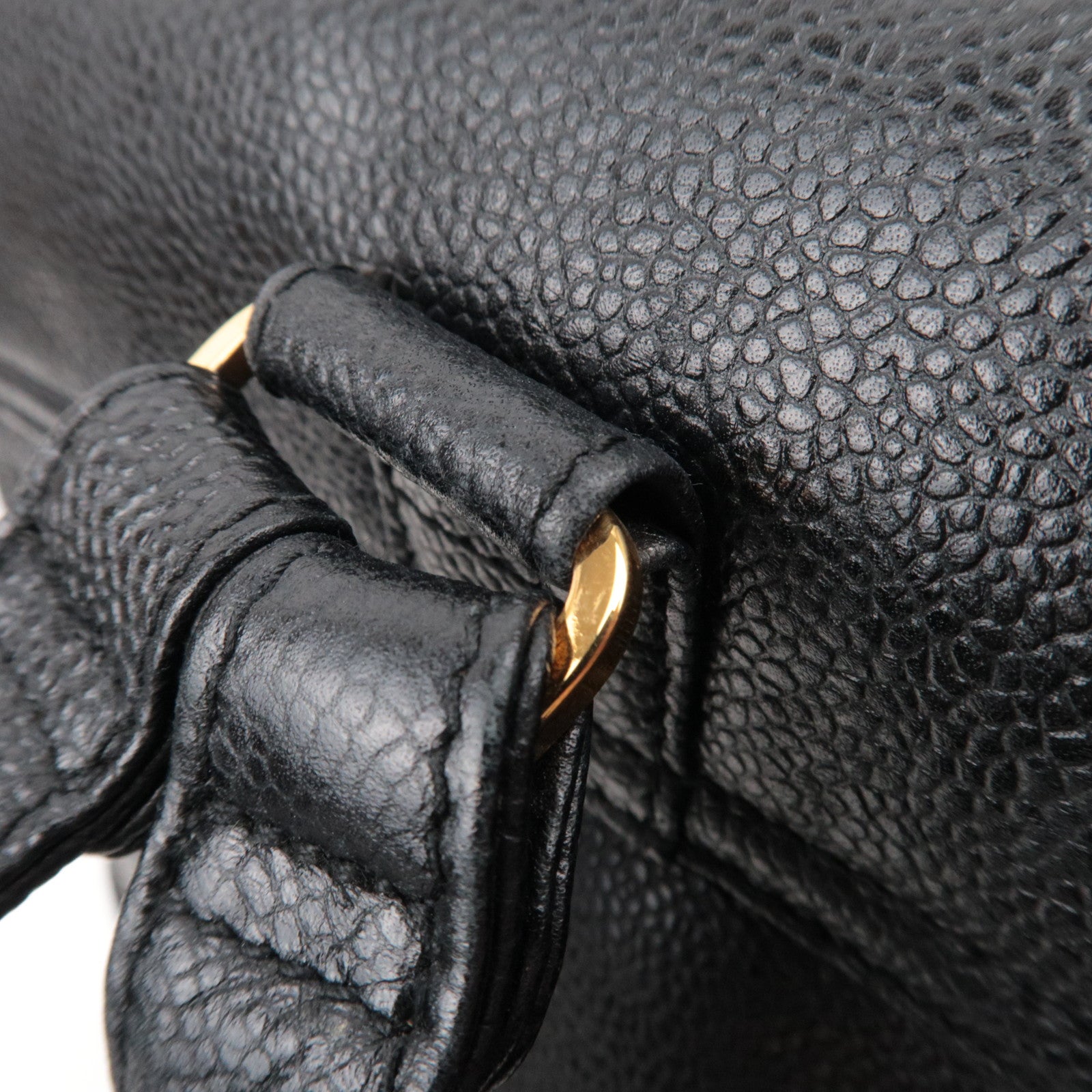 CAHENL Caviar Skin Caviar Skin Triple Coco Backpack Black A07266 *Dust Bag, G card