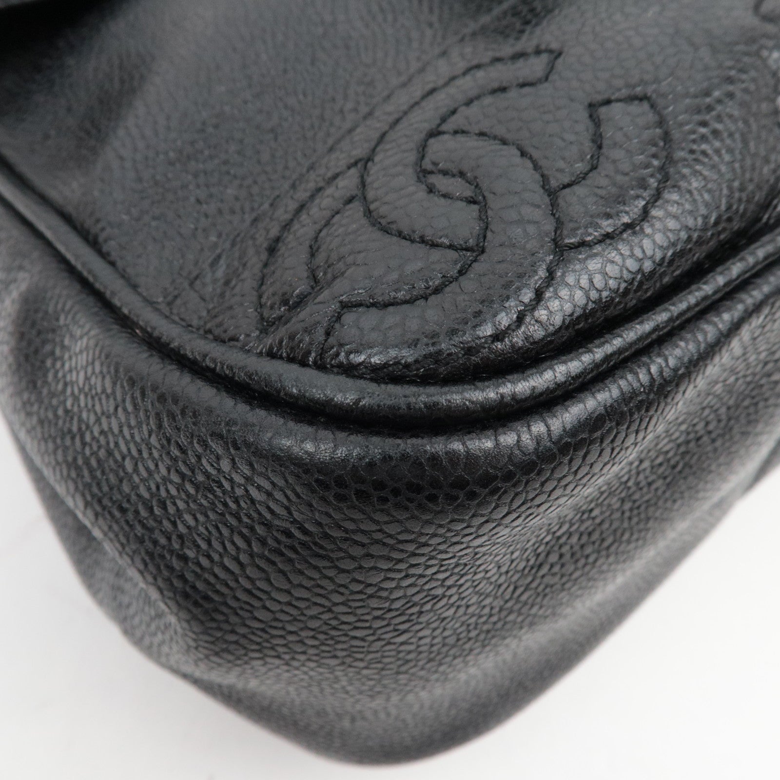 CAHENL Caviar Skin Caviar Skin Triple Coco Backpack Black A07266 *Dust Bag, G card