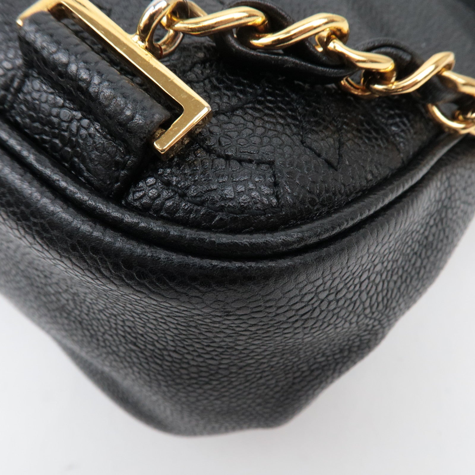 CAHENL Caviar Skin Caviar Skin Triple Coco Backpack Black A07266 *Dust Bag, G card