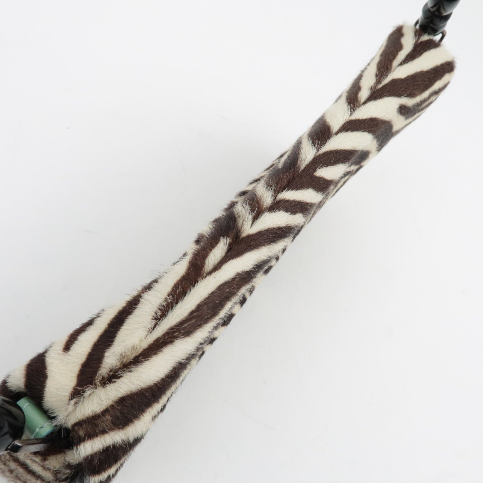 Christian Dior Pony Hair Patent Leather Malice Pearl Zeebra Print Hand Bag *Dust bag