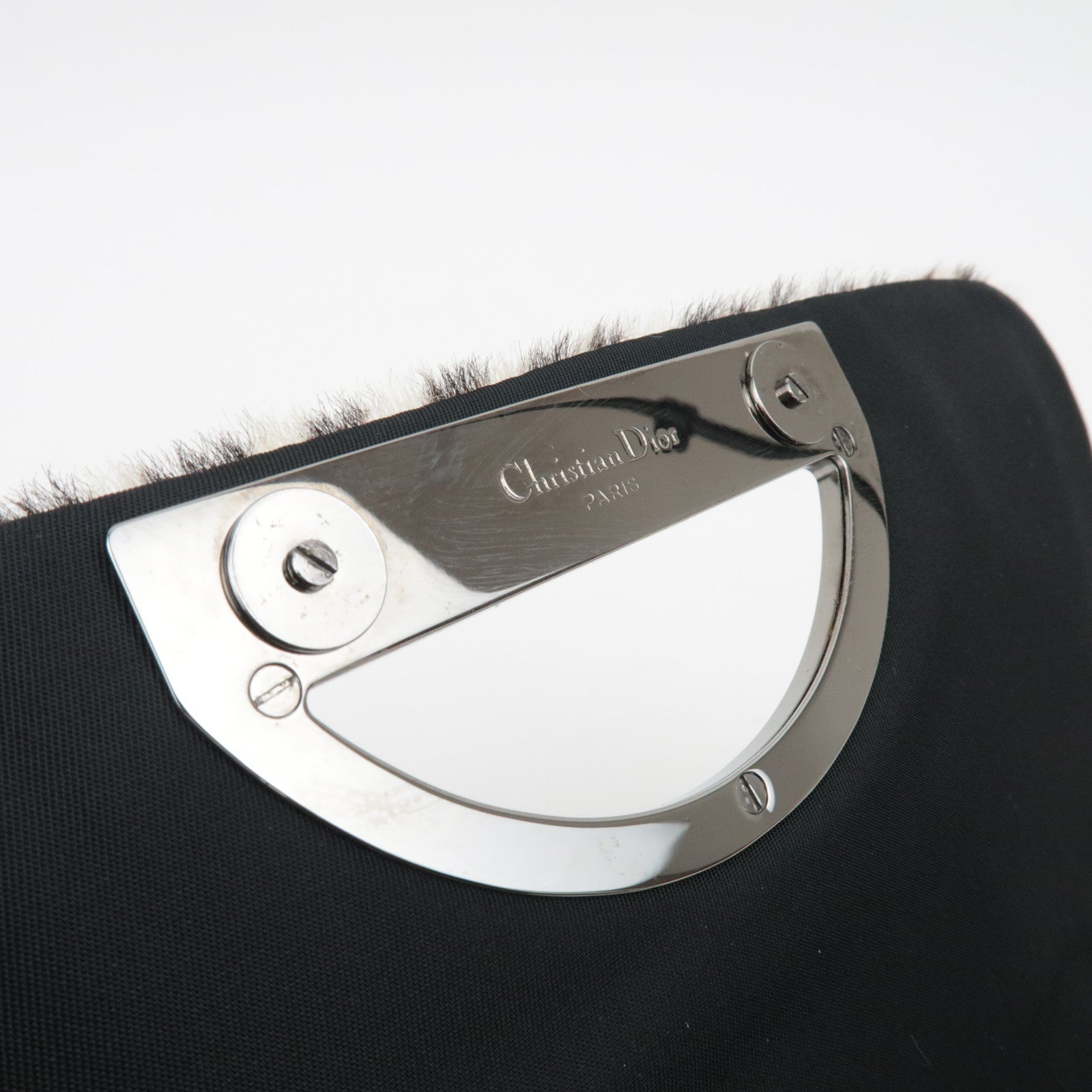 Christian Dior Pony Hair Patent Leather Malice Pearl Zeebra Print Hand Bag *Dust bag