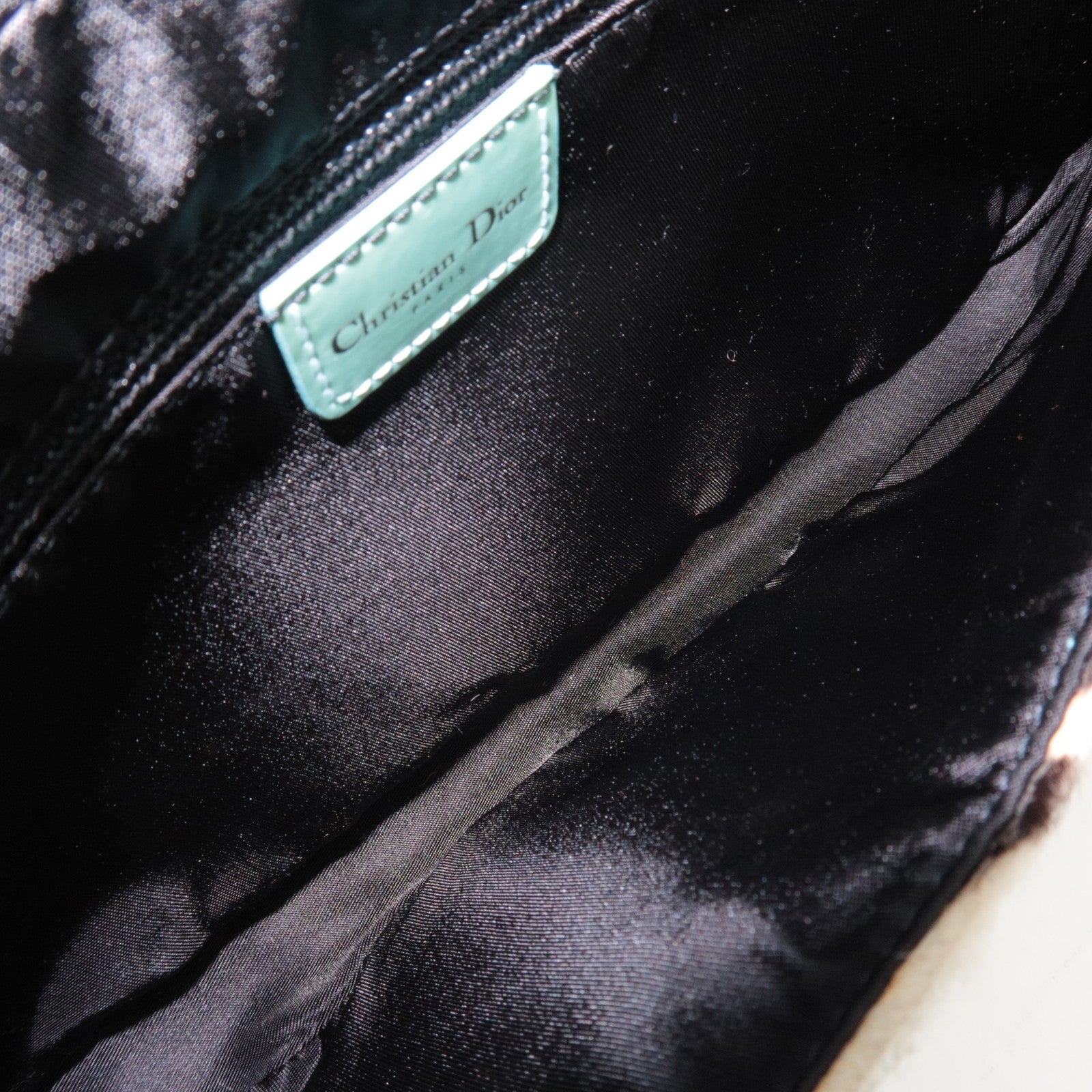 Christian Dior Pony Hair Patent Leather Malice Pearl Zeebra Print Hand Bag *Dust bag