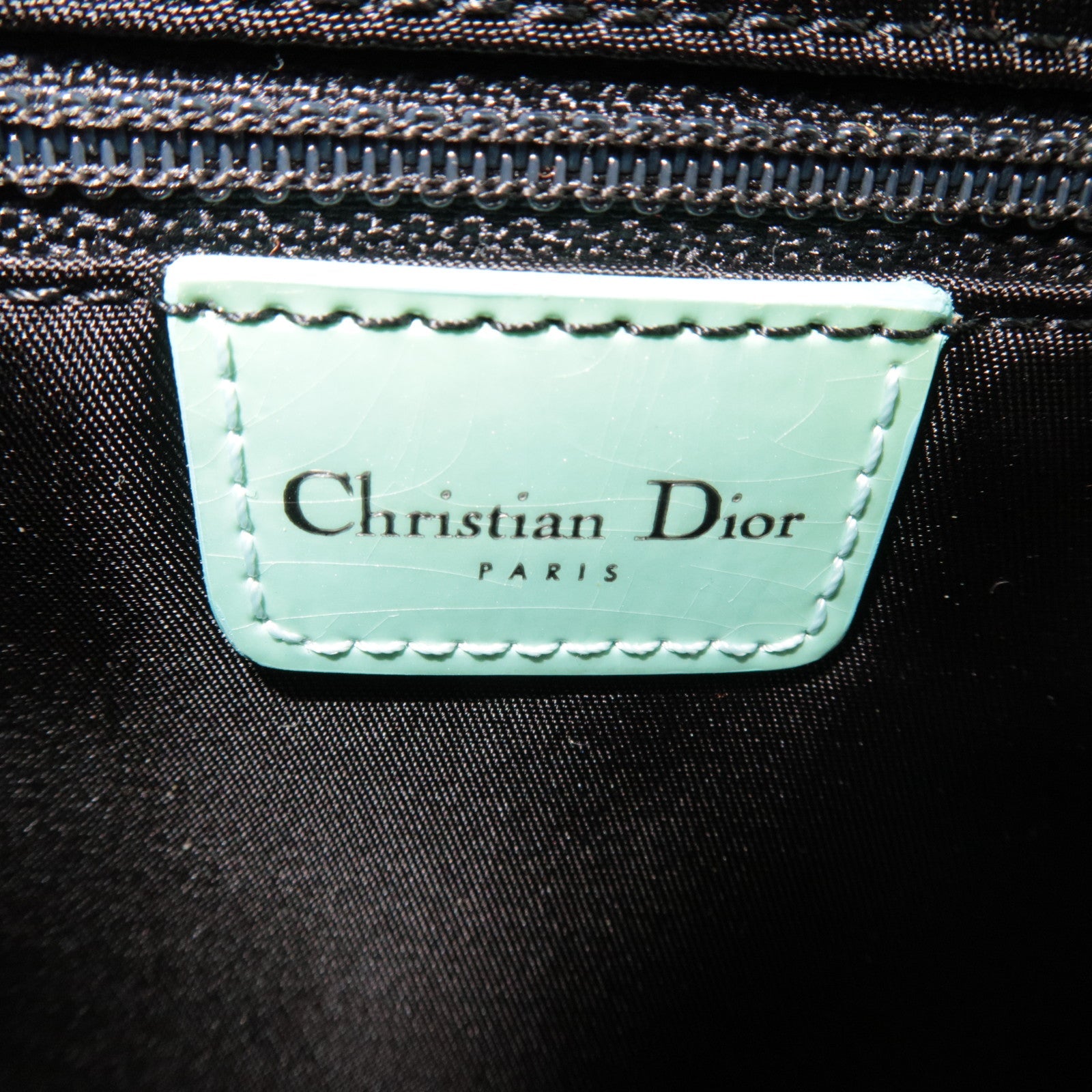 Christian Dior Pony Hair Patent Leather Malice Pearl Zeebra Print Hand Bag *Dust bag