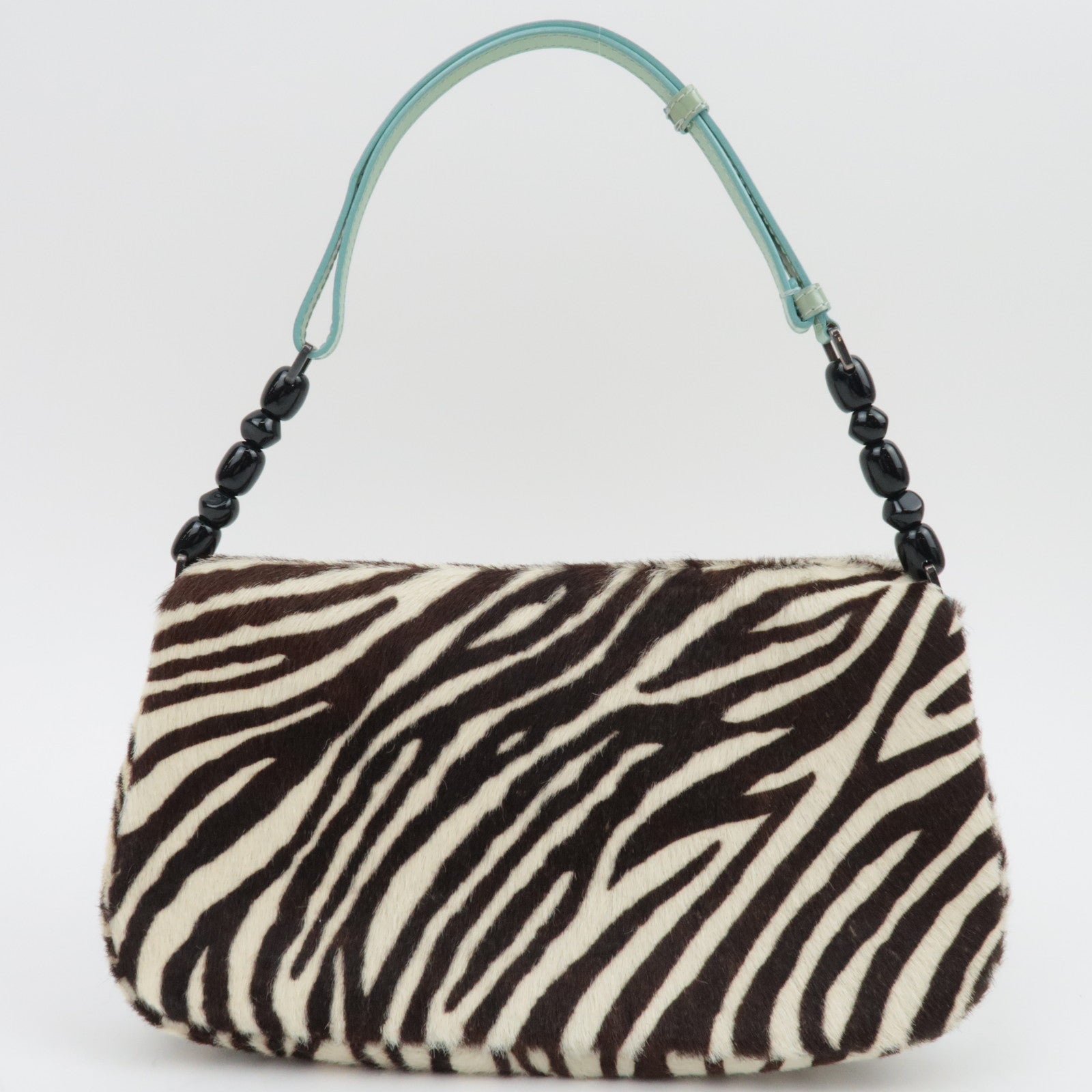 Christian Dior Pony Hair Patent Leather Malice Pearl Zeebra Print Hand Bag *Dust bag