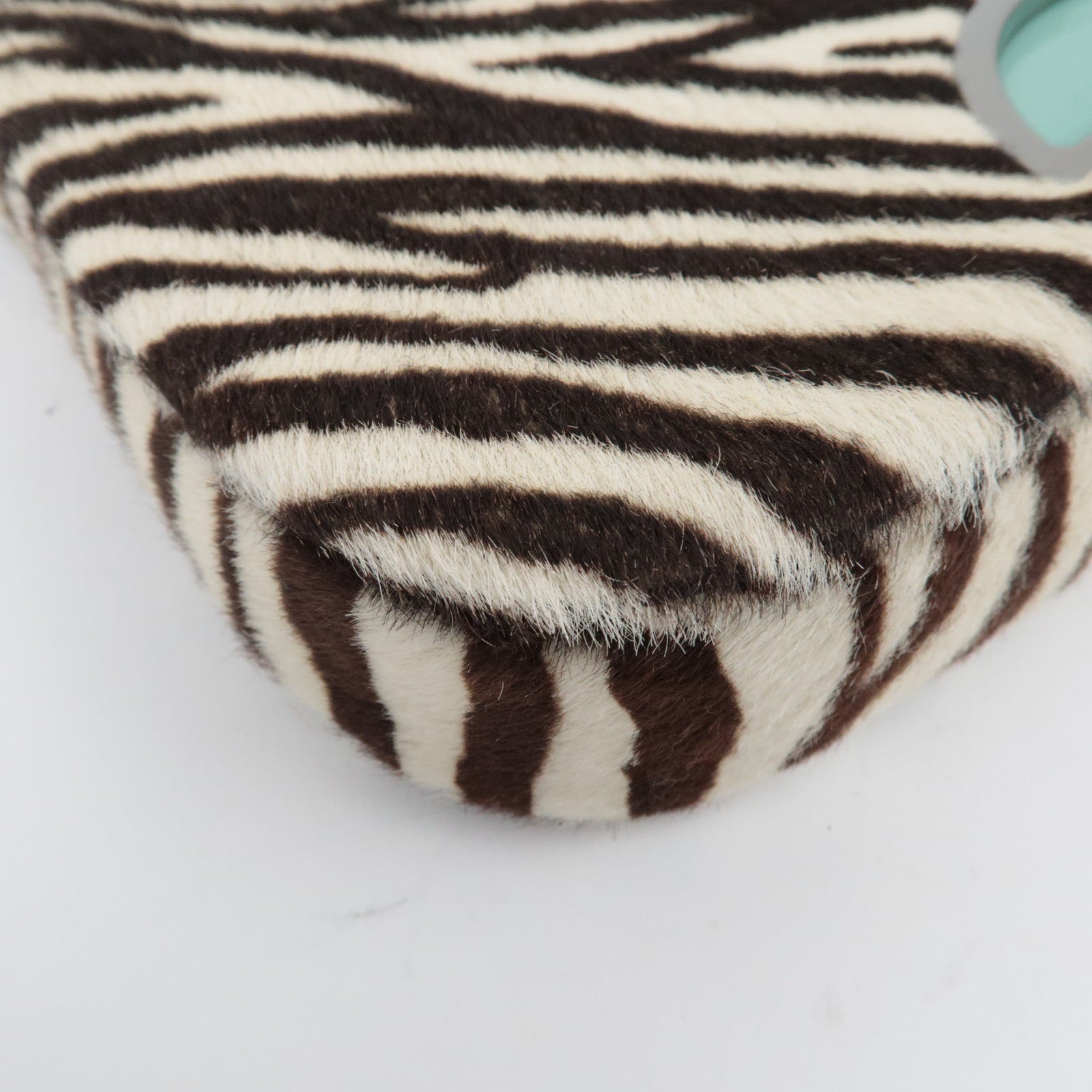 Christian Dior Pony Hair Patent Leather Malice Pearl Zeebra Print Hand Bag *Dust bag