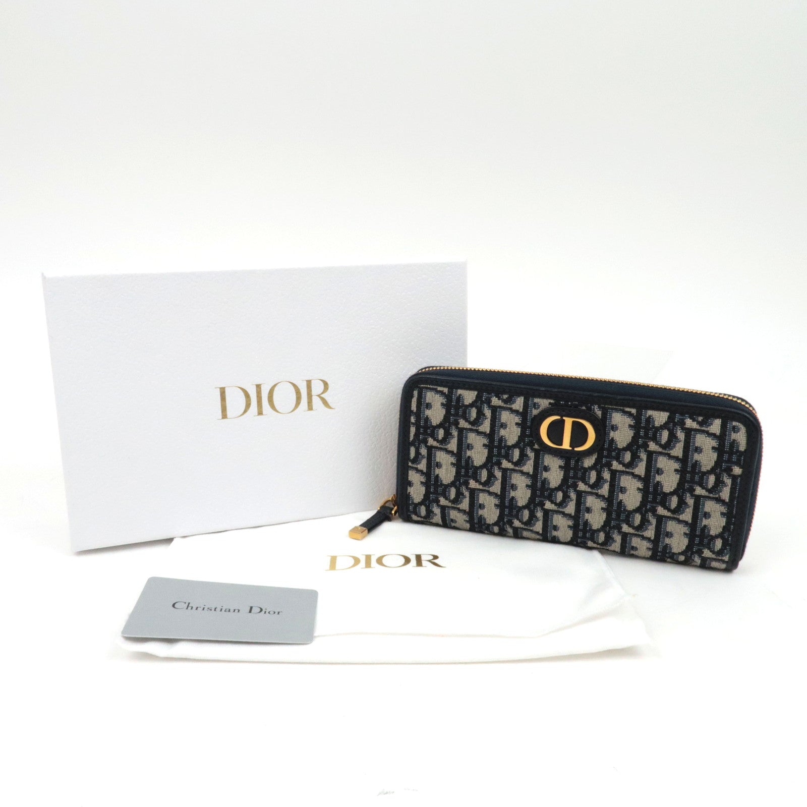 Christian Dior Oblique Jaquard Montaigne long Wallet S2094UTZQ M928/41-MA-0221 *Box, Dust bag