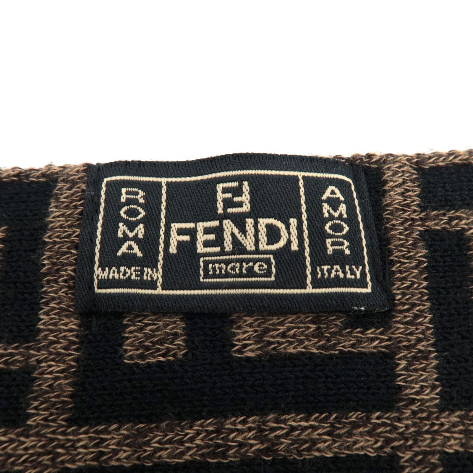 FENDI Zucca Wollen Sjaal Bruin Zwart