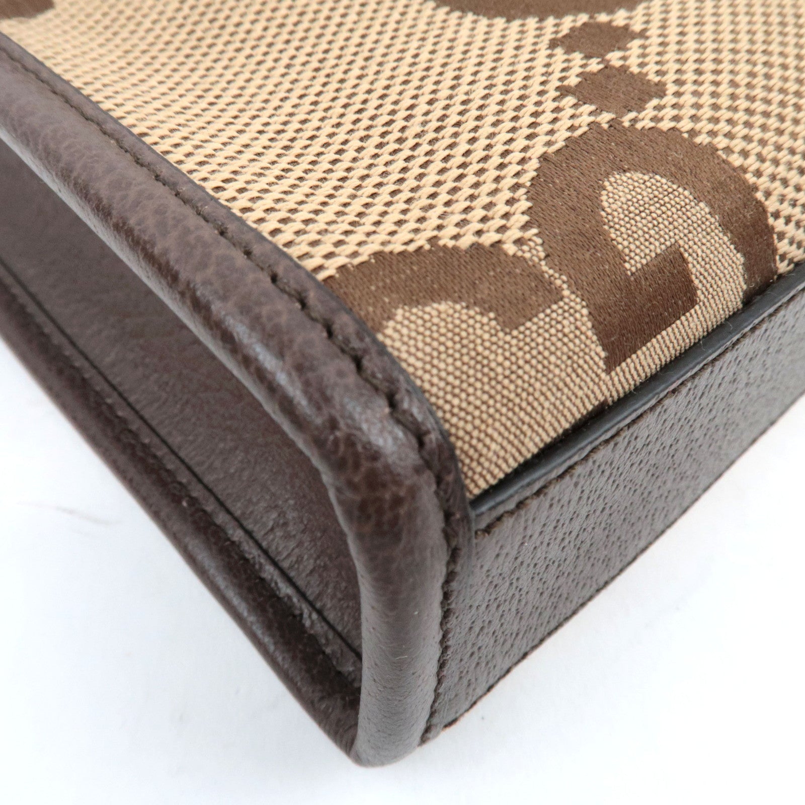 GUCCI Jumbo GG Canvas Leather 2WAY Hand Bag Beige Brown 699406 *Dust Bag, Strap