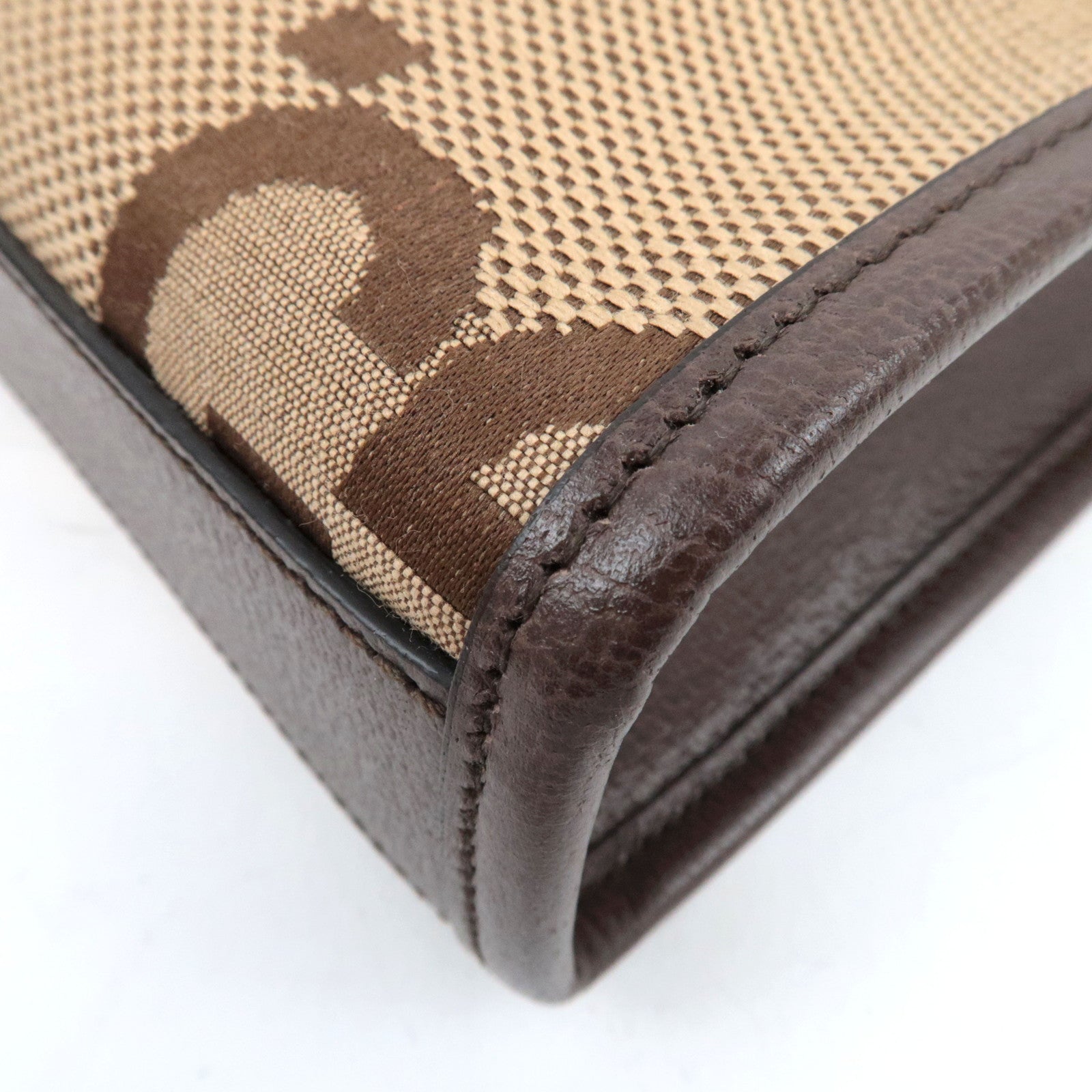 GUCCI Jumbo GG Canvas Leather 2WAY Hand Bag Beige Brown 699406 *Dust Bag, Strap