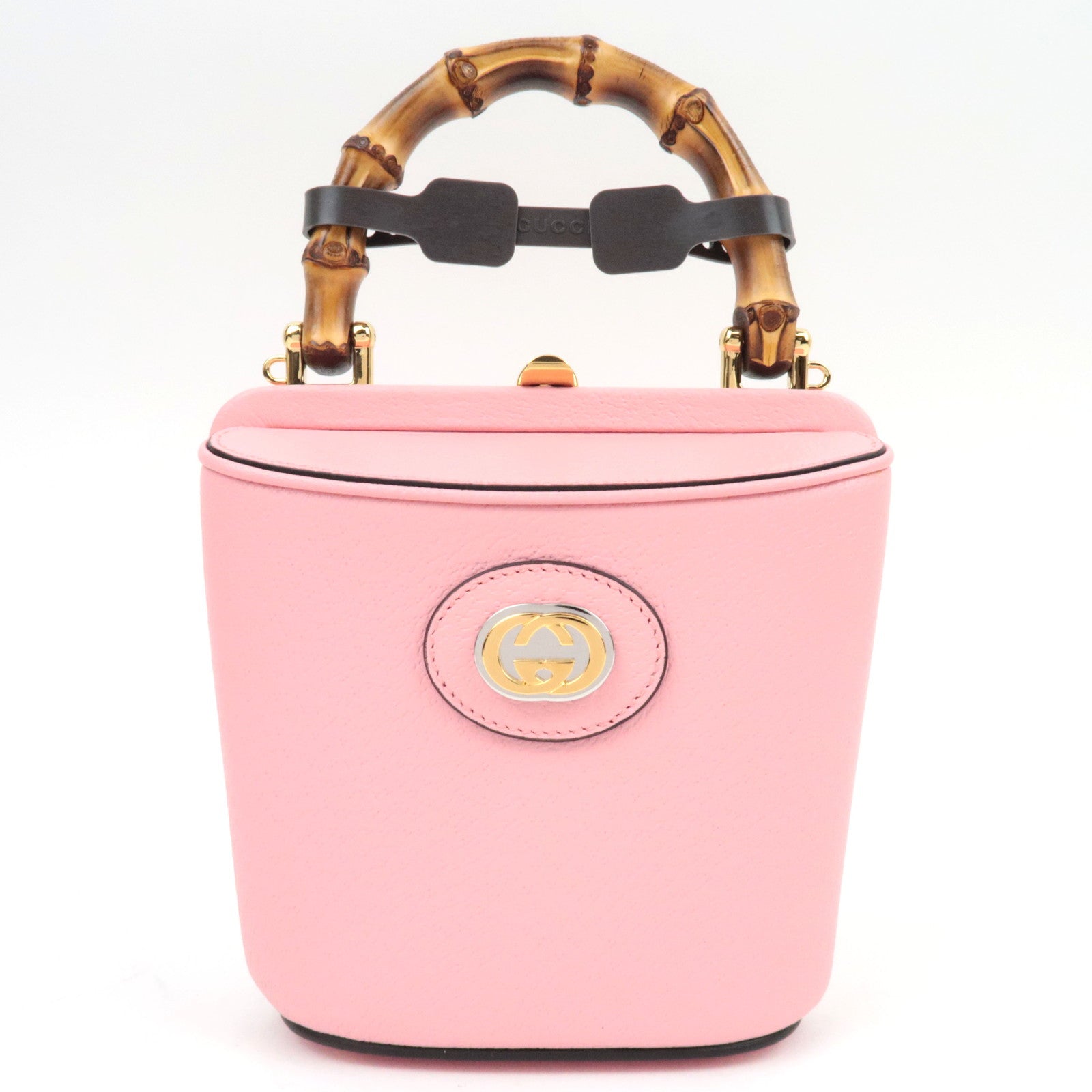 GUCCI Bamboo Mini Bucket 2WAY Bag Pink 616436 000926 *Dust Bag, Strap