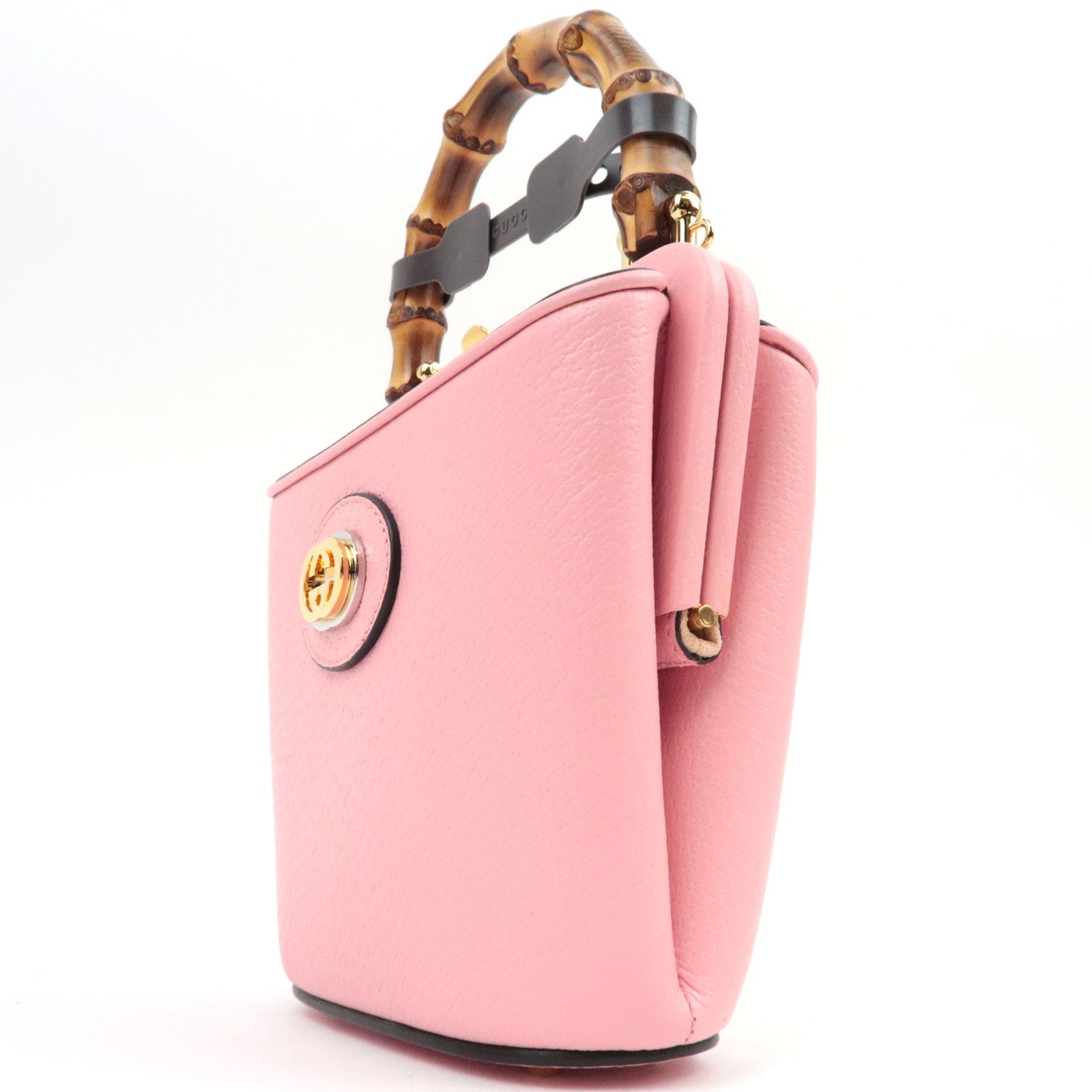 GUCCI Bamboo Mini Bucket 2WAY Bag Pink 616436 000926 *Dust Bag, Strap